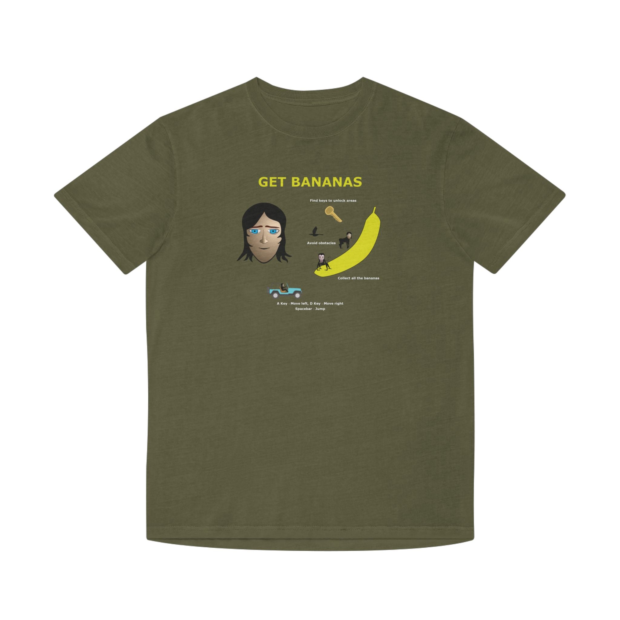 Unisex Faded Shirt - Monkey Shadows Get Bananas
