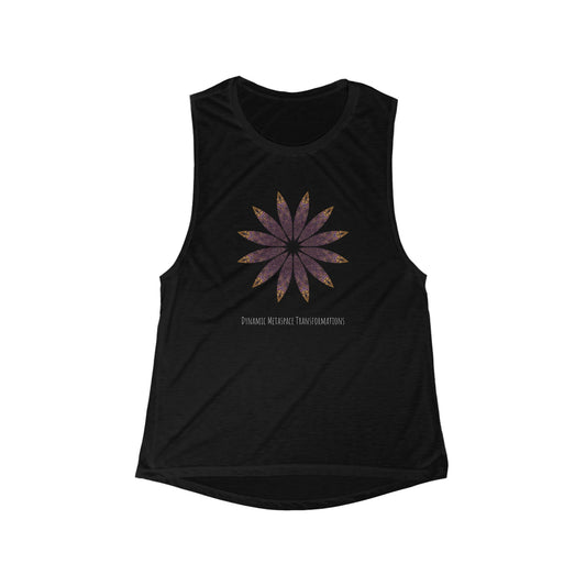 Women's Flowy Scoop Muscle Tank - Love Light Mandalas No.2