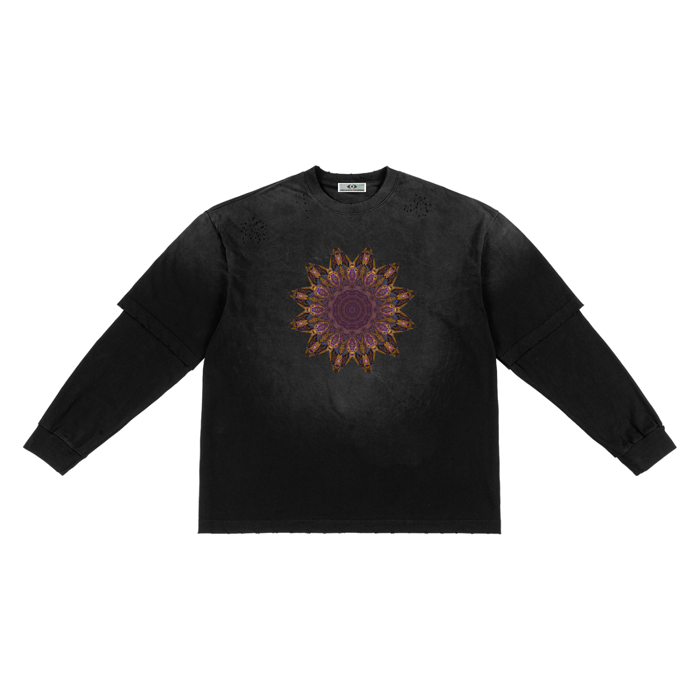 Sunfade Hand-Frayed Faux Two-Piece T-Shirt