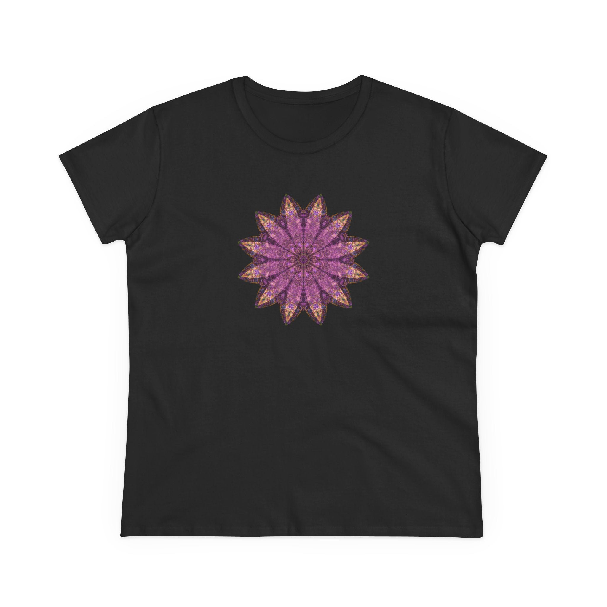 Women's Midweight Cotton Tee - Love Light Mandalas No.16