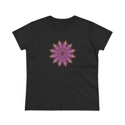 Women's Midweight Cotton Tee - Love Light Mandalas No.16