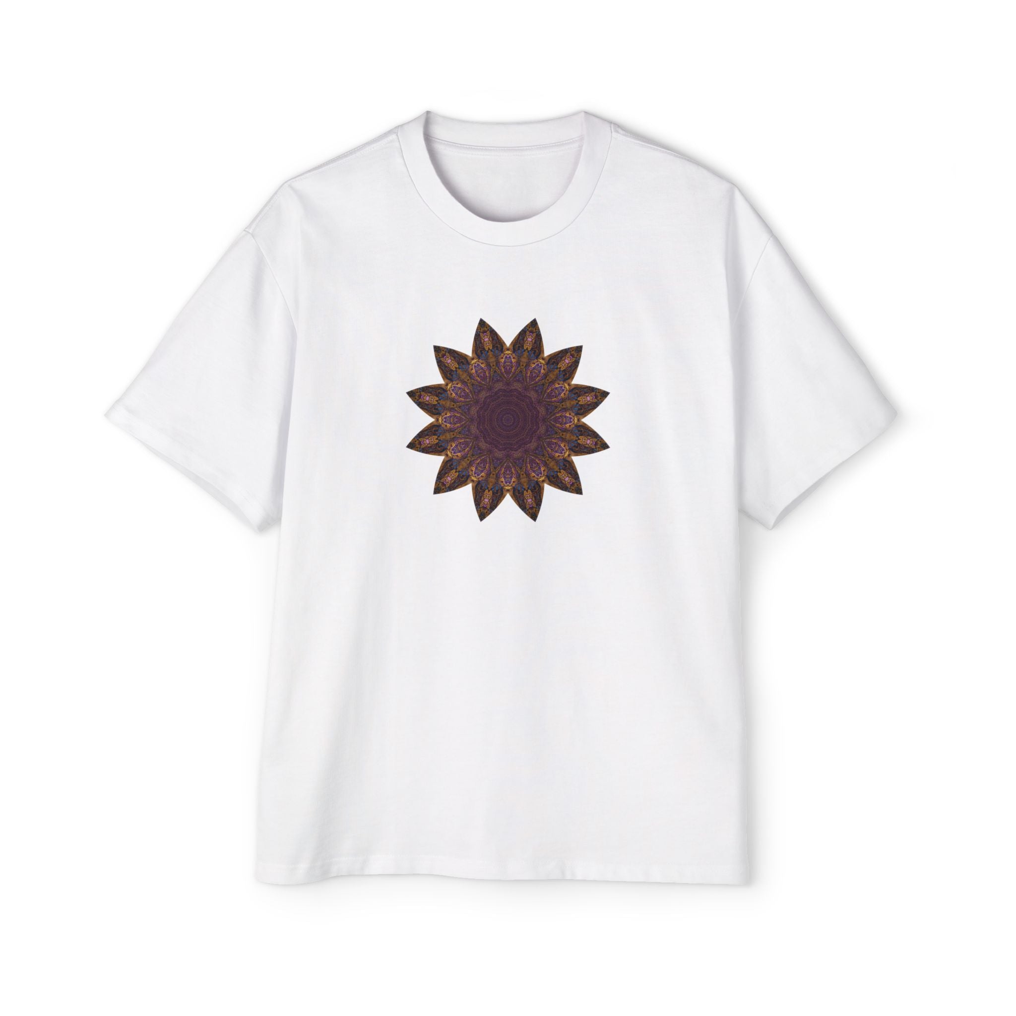 Men's Heavy Oversized Tee - Love Light Mandalas No.1