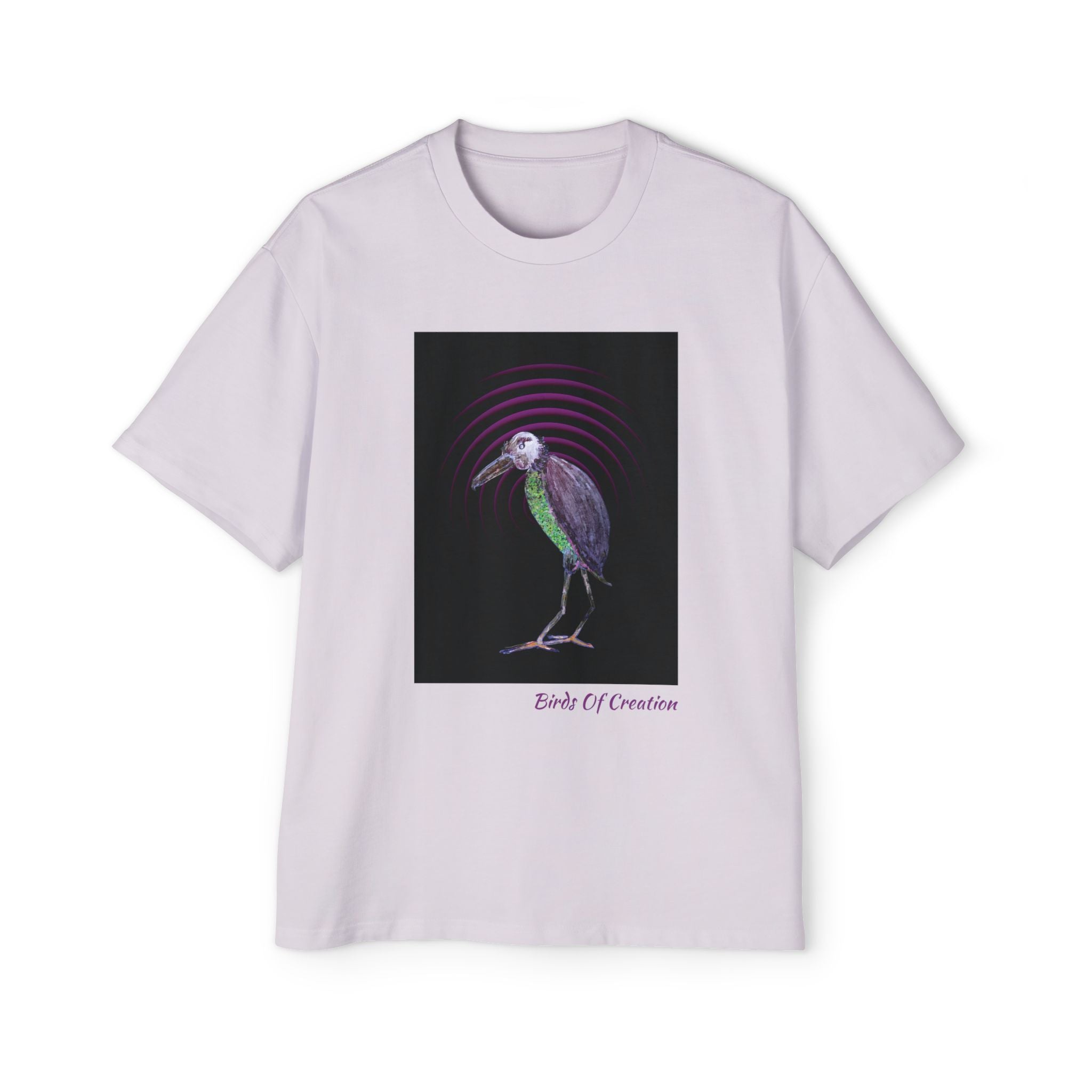 Men's Heavy Oversized Tee - Birds Of Creation No.2b
