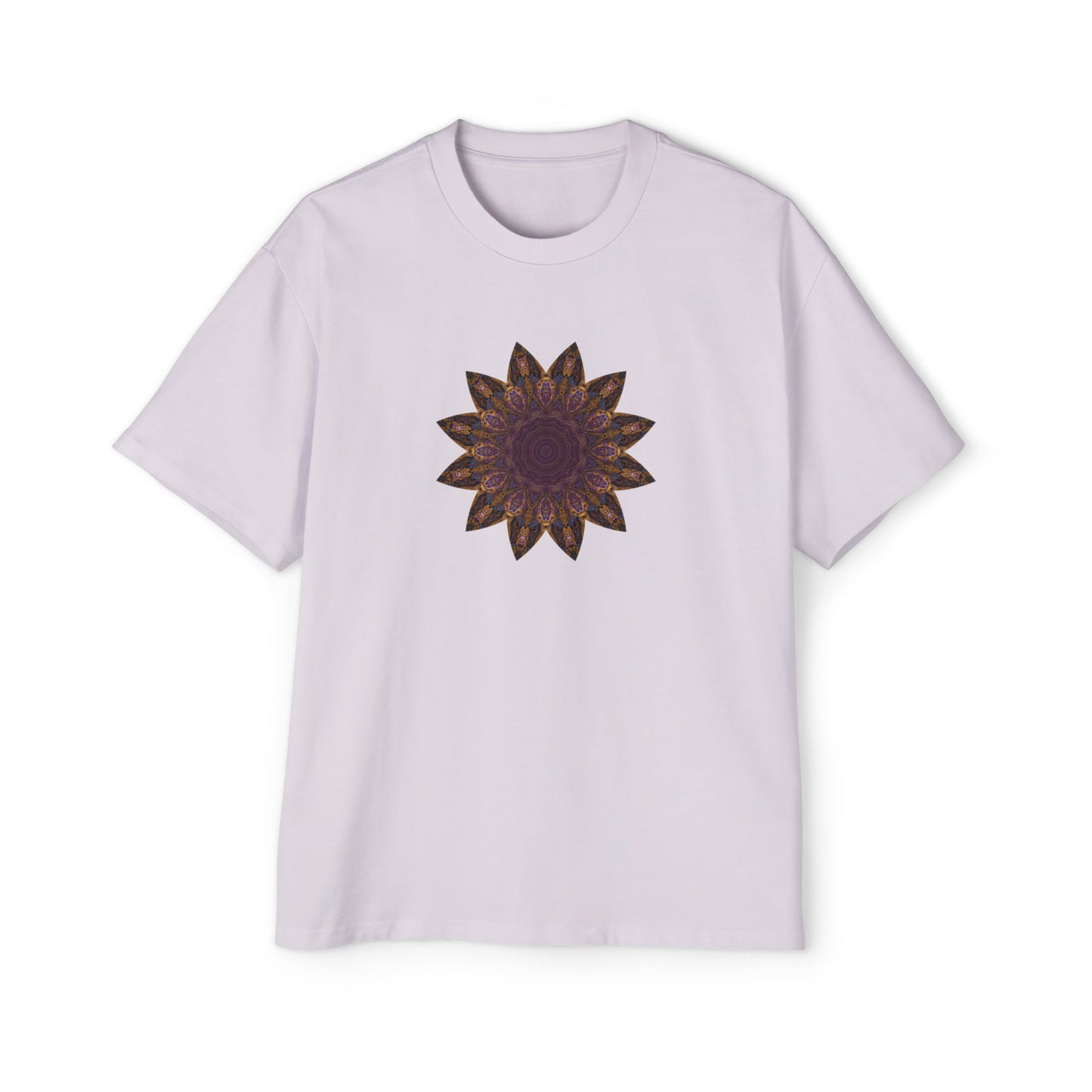 Men's Heavy Oversized Tee - Love Light Mandalas No.1
