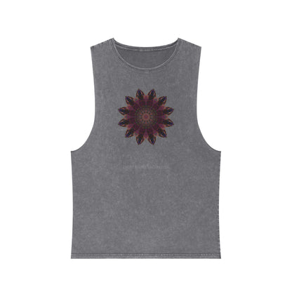 Unisex Stonewash Tank Top - Love Light Mandalas No.8