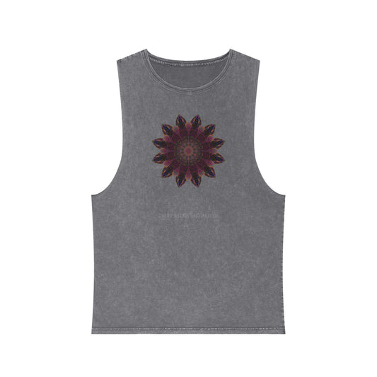 Unisex Stonewash Tank Top - Love Light Mandalas No.8