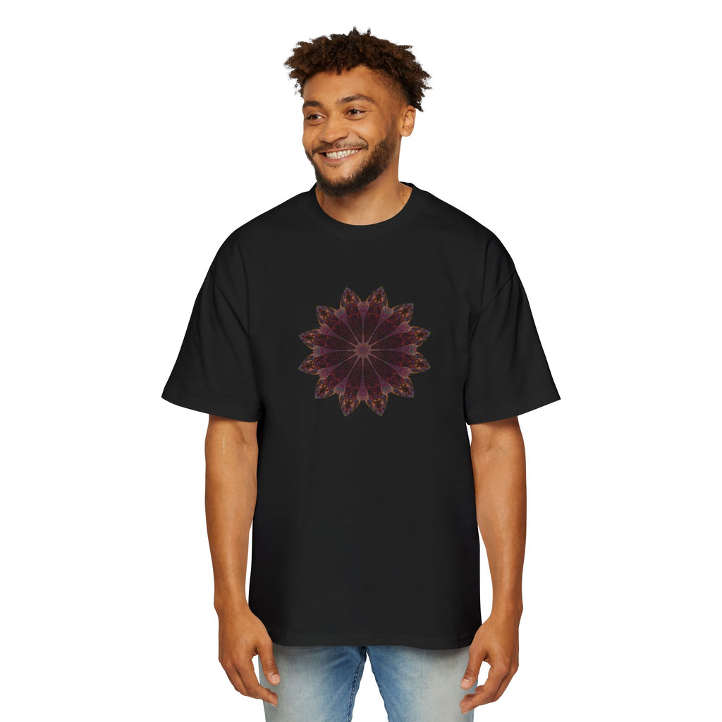 Men's Heavy Oversized Tee - Love Light Mandalas No.5