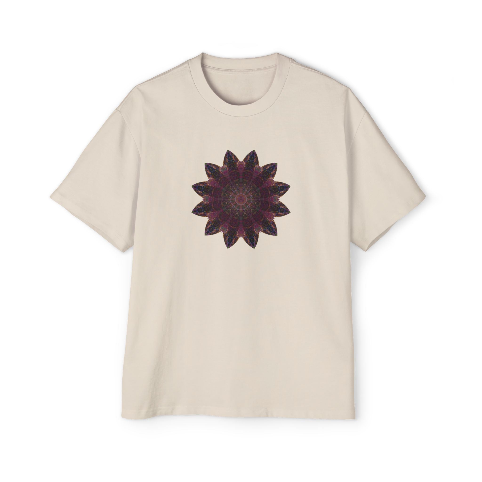Men's Heavy Oversized Tee - Love Light Mandalas No.8