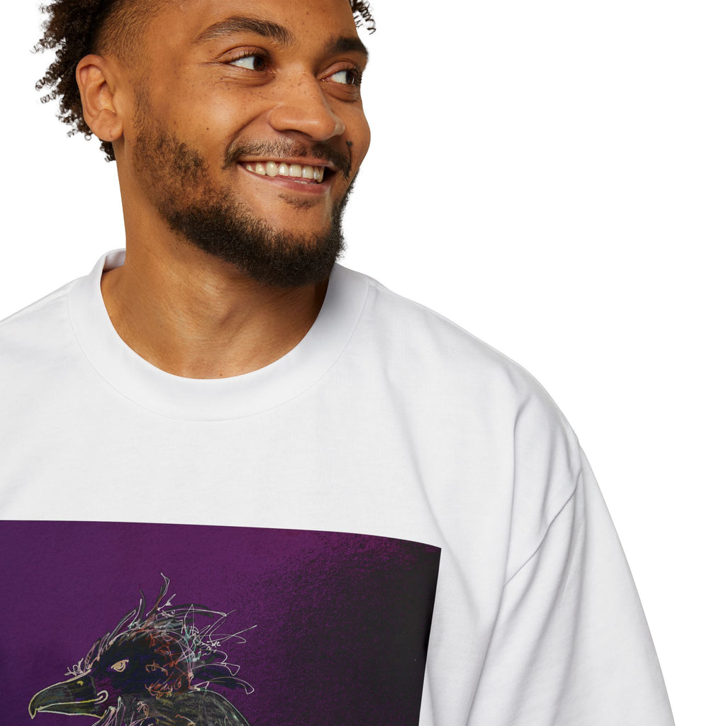 Men's Heavy Oversized Tee - Birds Of Creation No.1