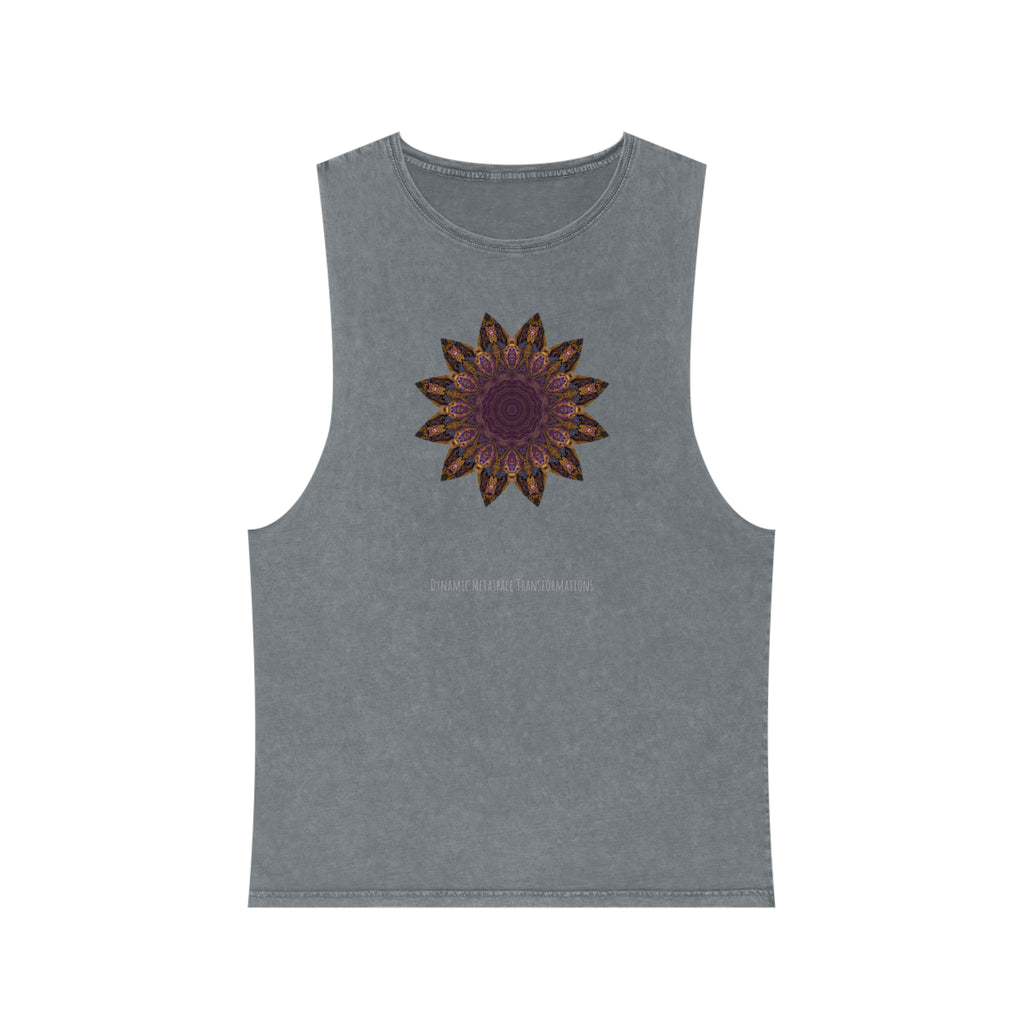 Unisex Stonewash Tank Top - Love Light Mandalas No.1