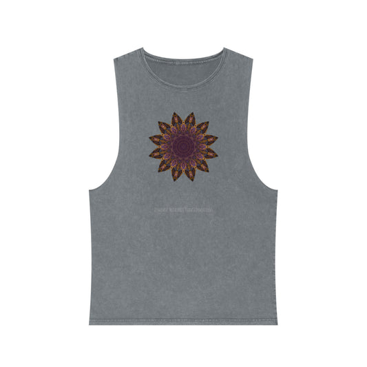 Unisex Stonewash Tank Top - Love Light Mandalas No.1