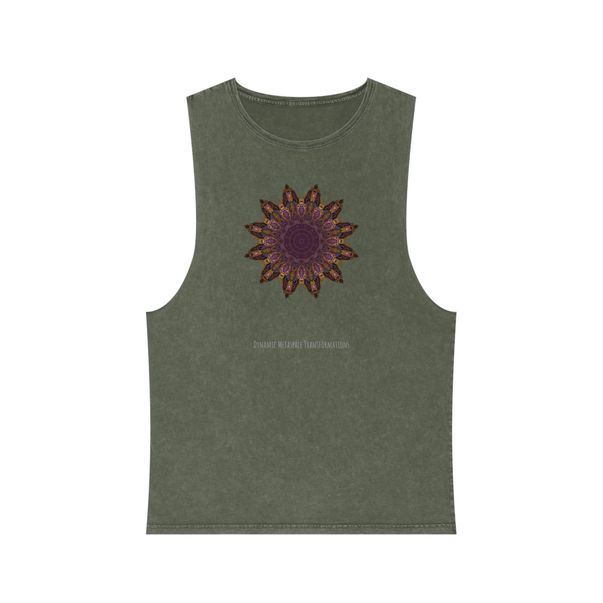 Unisex Stonewash Tank Top - Love Light Mandalas No.1