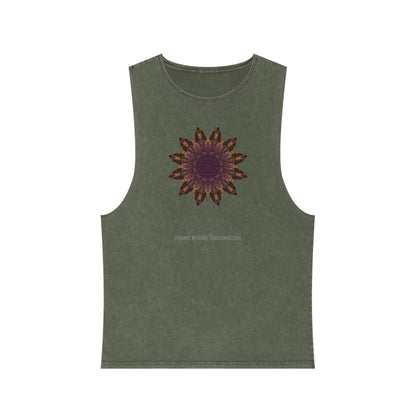 Unisex Stonewash Tank Top - Love Light Mandalas No.1