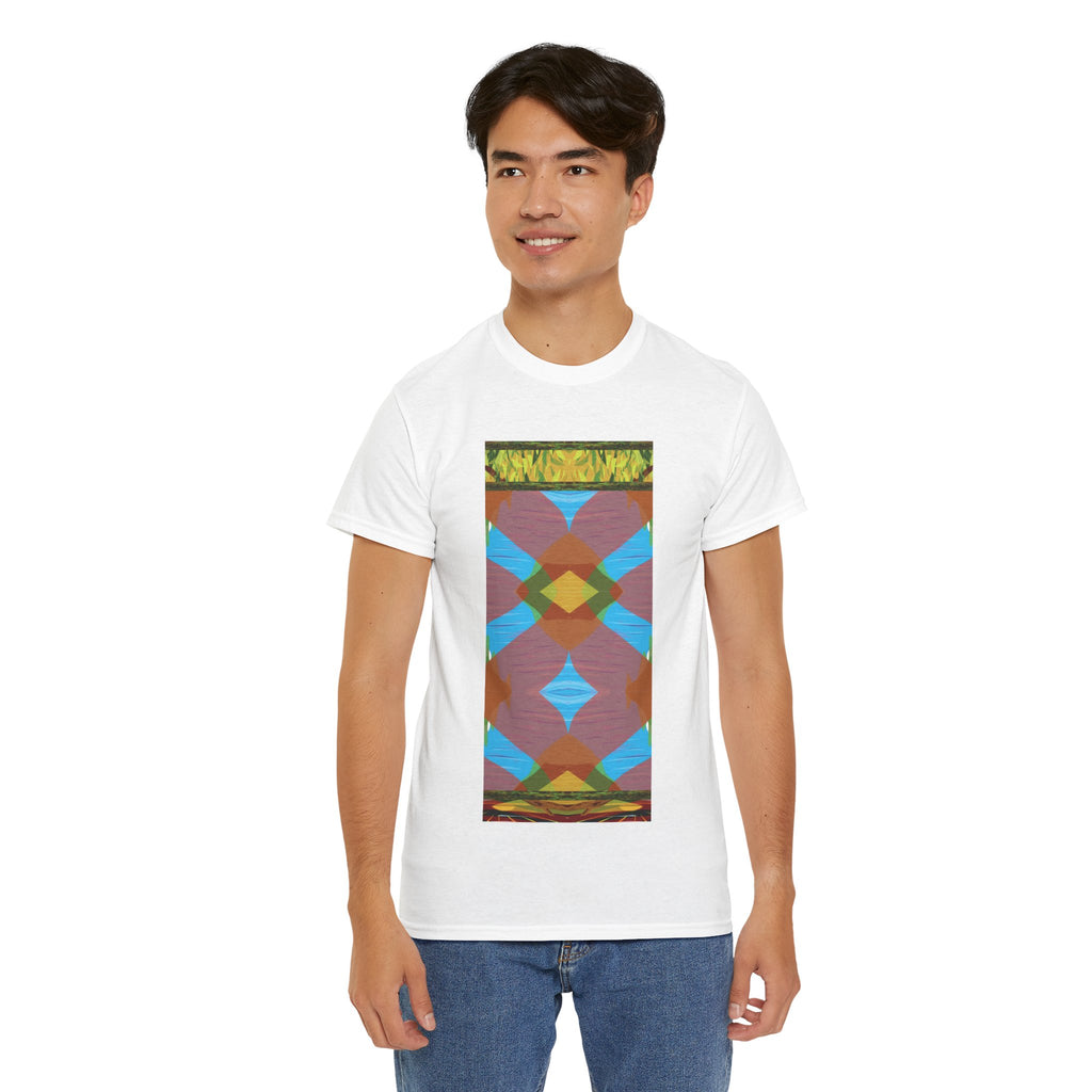 Unisex Heavy Cotton Tee - The Traveller Series (Abstract Autumn)