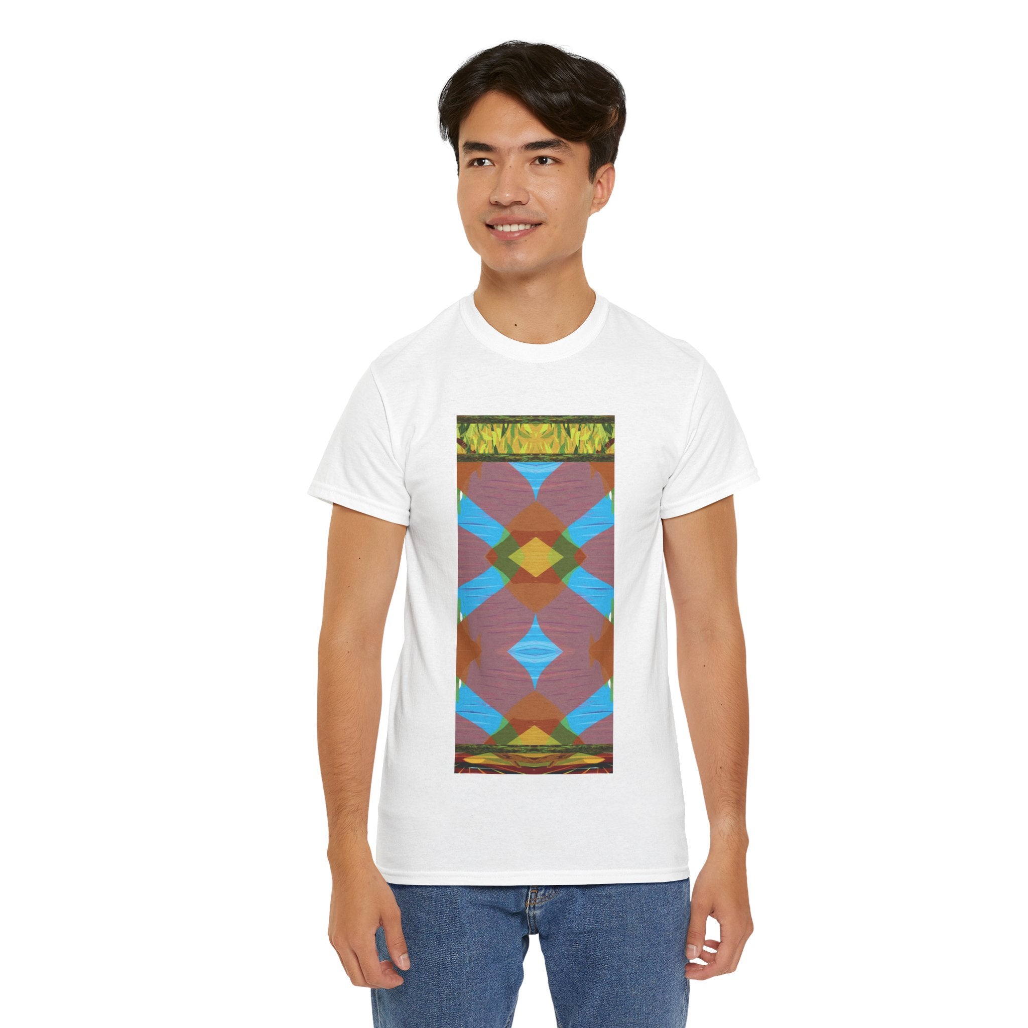 Unisex Heavy Cotton Tee - The Traveller Series (Abstract Autumn)