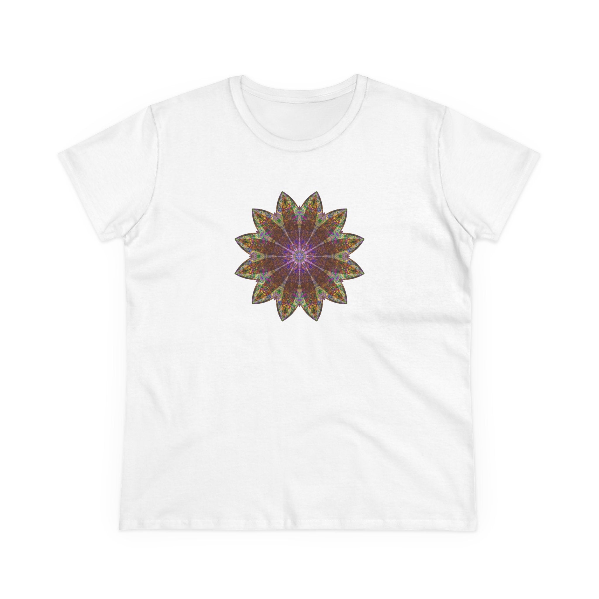 Women's Midweight Cotton Tee - Love Light Mandalas No.13