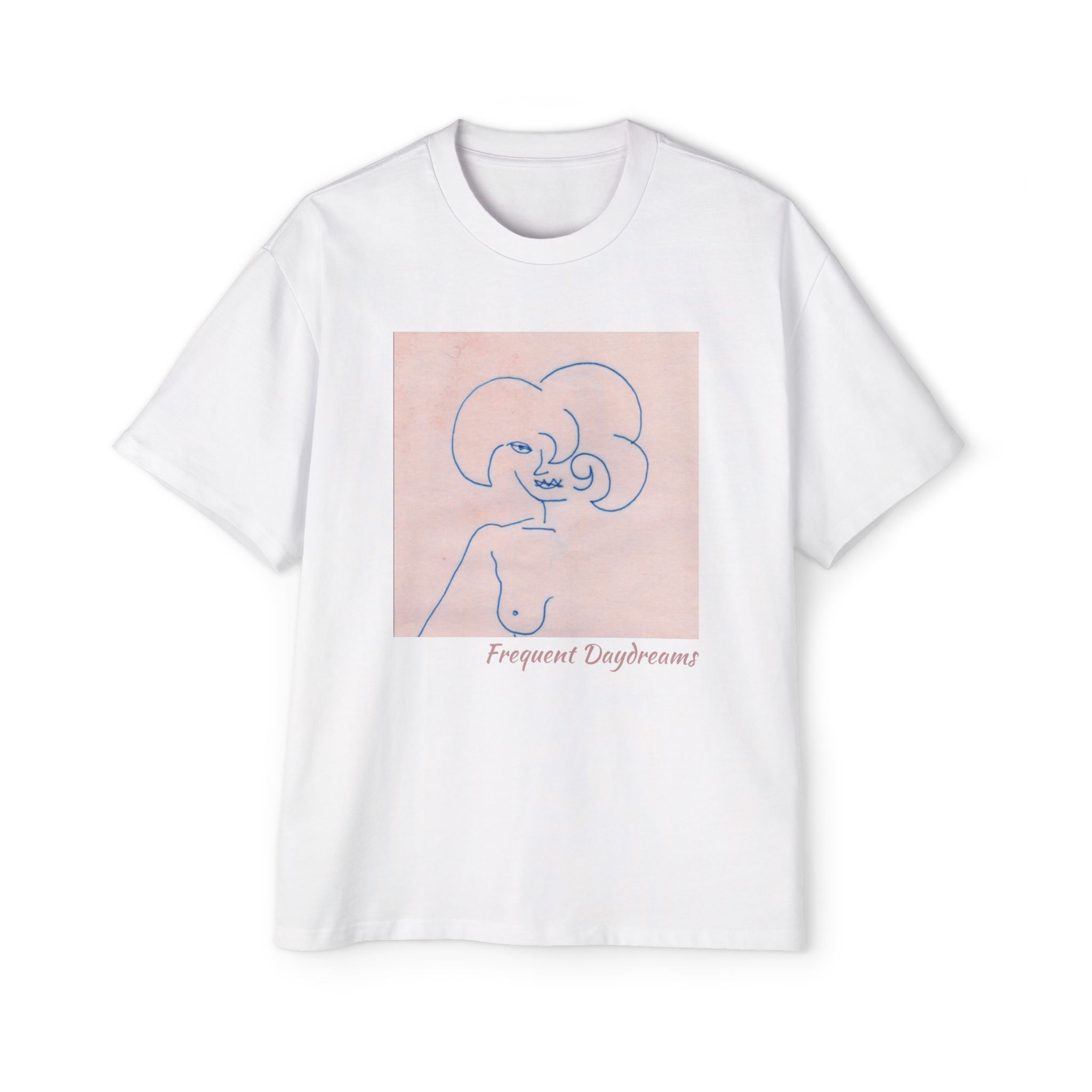 Men's Heavy Oversized Tee - Frequent Daydreams Sketch No.45