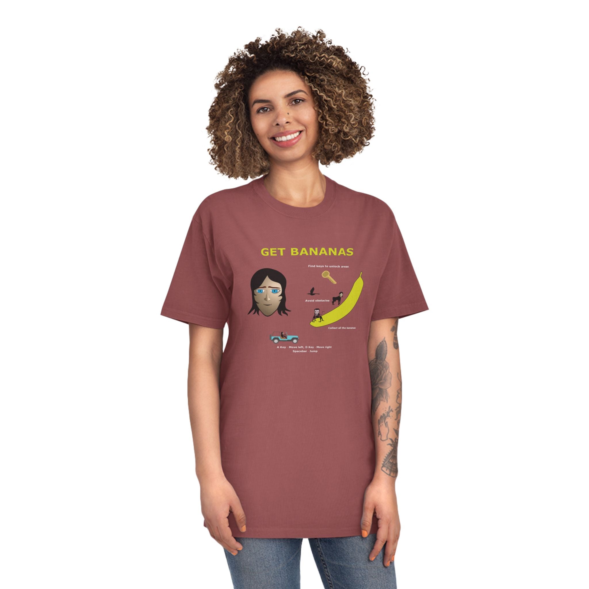 Unisex Faded Shirt - Monkey Shadows Get Bananas