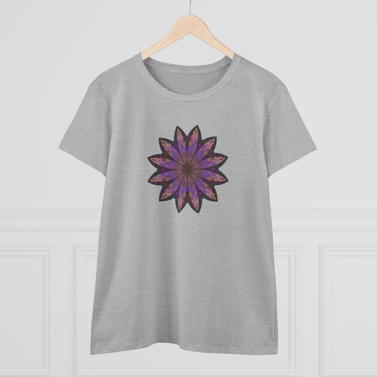 Women's Midweight Cotton Tee - Love Light Mandalas No.23