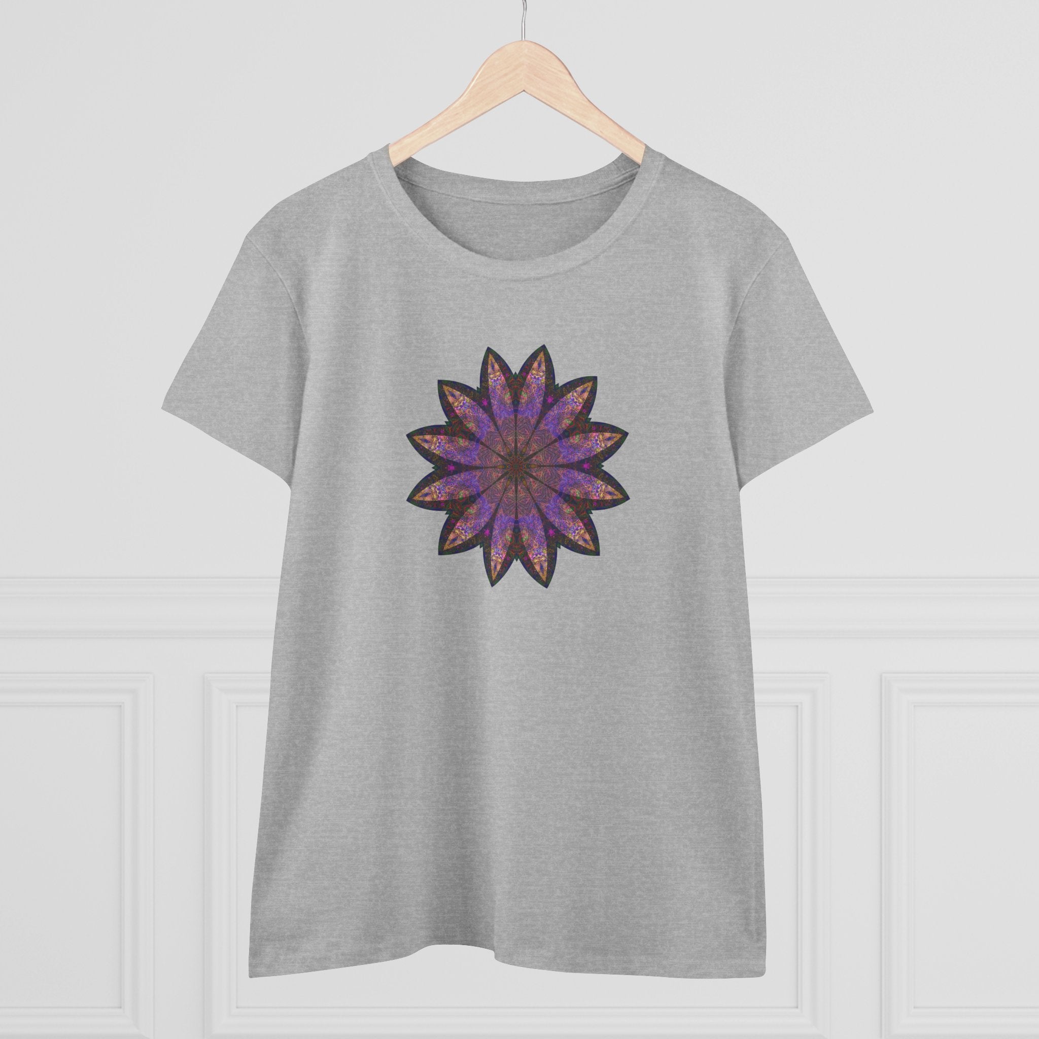 Women's Midweight Cotton Tee - Love Light Mandalas No.23