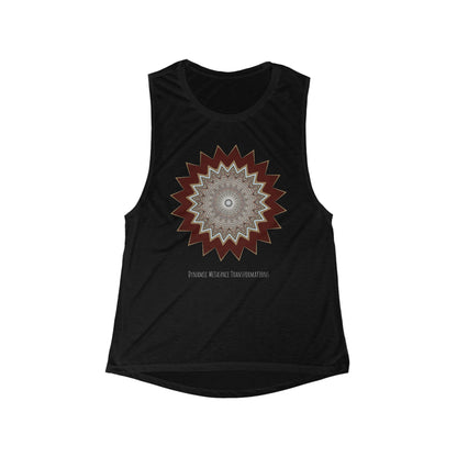 Women's Flowy Scoop Muscle Tank - Mycelium Mandalas No.1