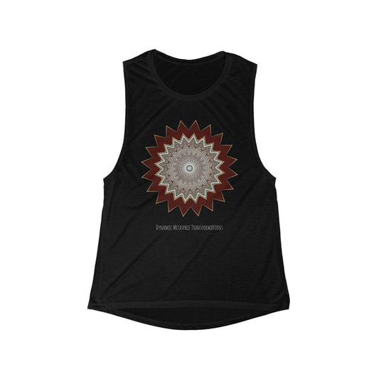 Women's Flowy Scoop Muscle Tank - Mycelium Mandalas No.1