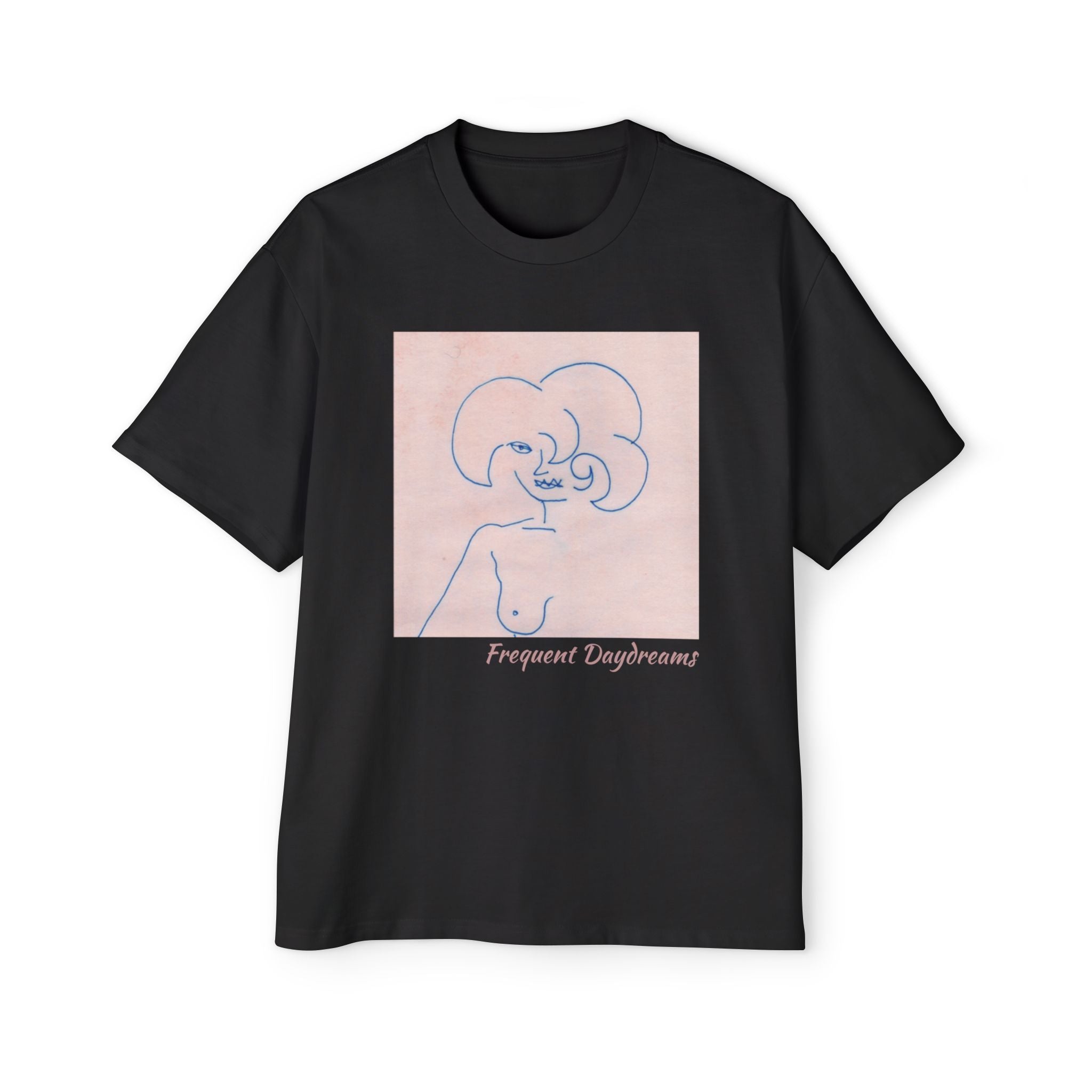 Men's Heavy Oversized Tee - Frequent Daydreams Sketch No.45