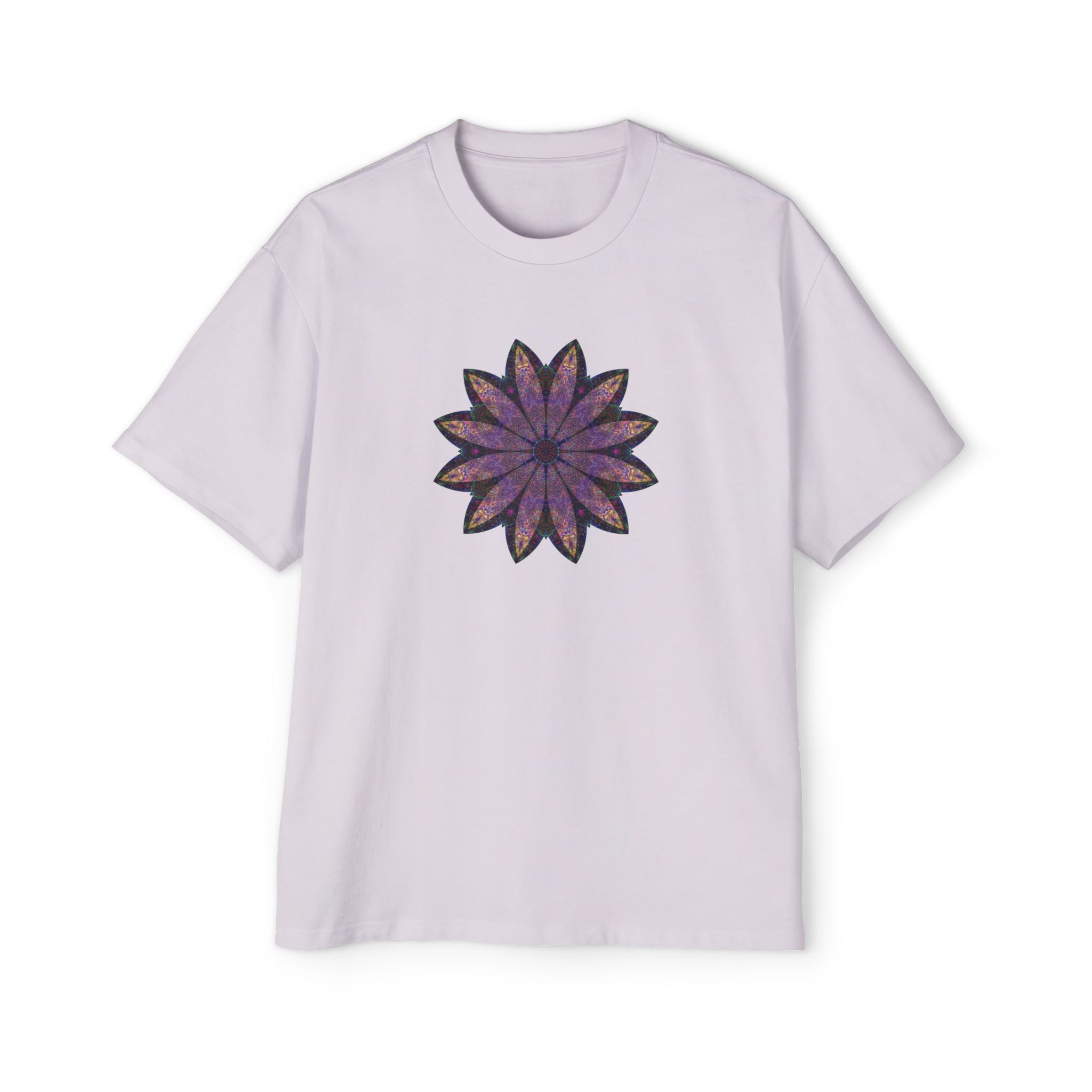 Men's Heavy Oversized Tee - Love Light Mandalas No.24
