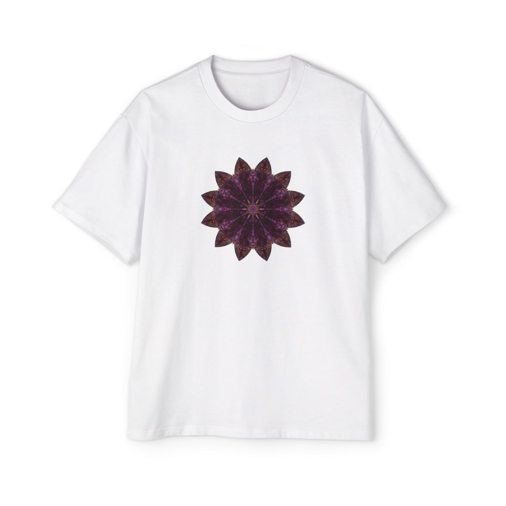 Men's Heavy Oversized Tee - Love Light Mandalas No.15