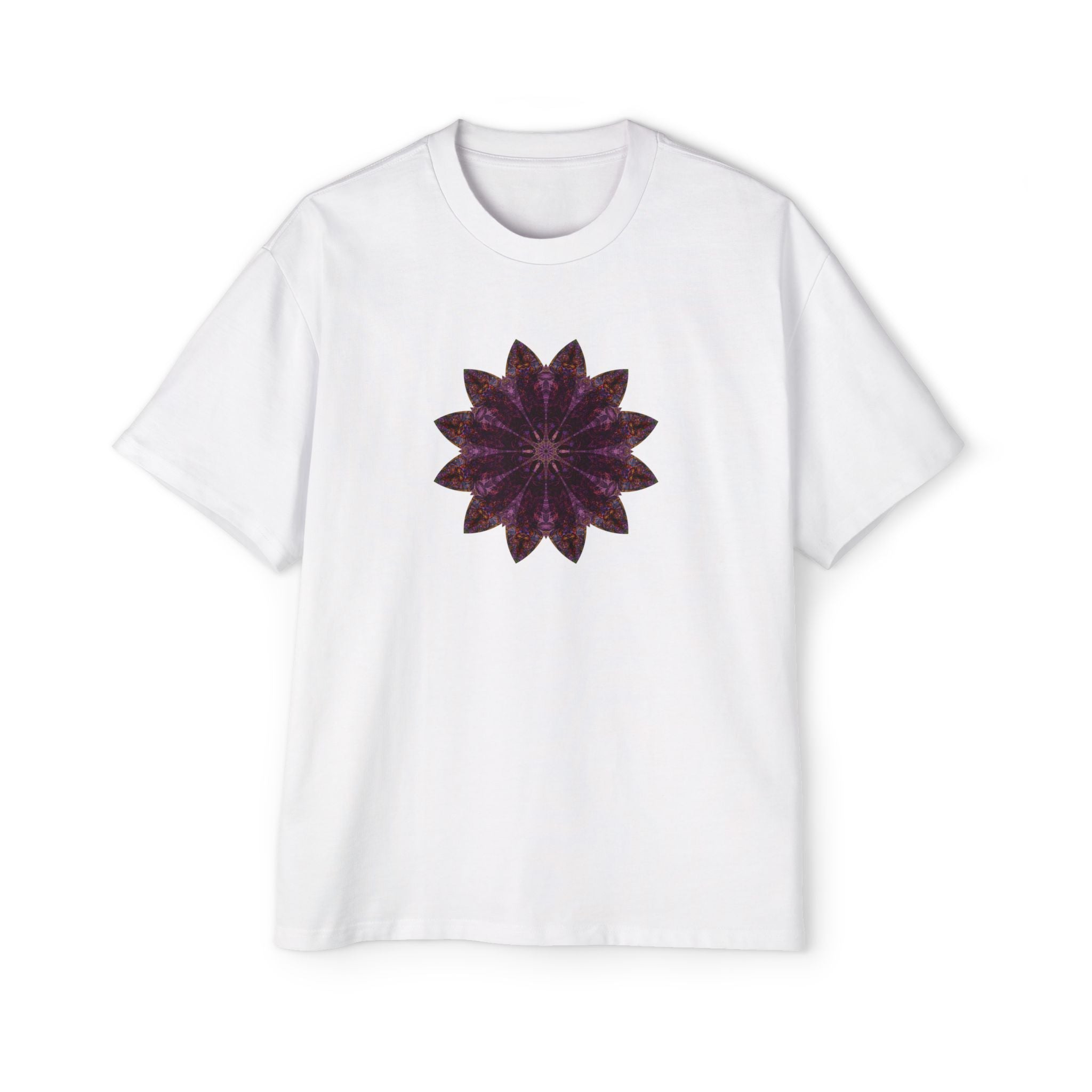 Men's Heavy Oversized Tee - Love Light Mandalas No.15