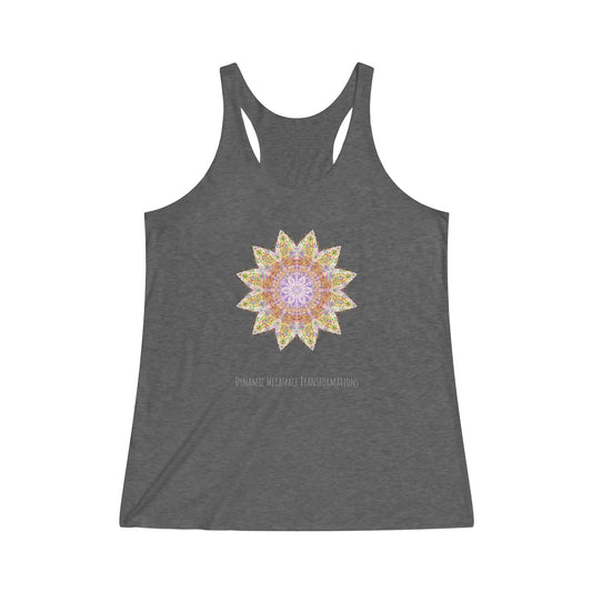 Women's Tri-Blend Racerback Tank - Love Light Mandalas No.14