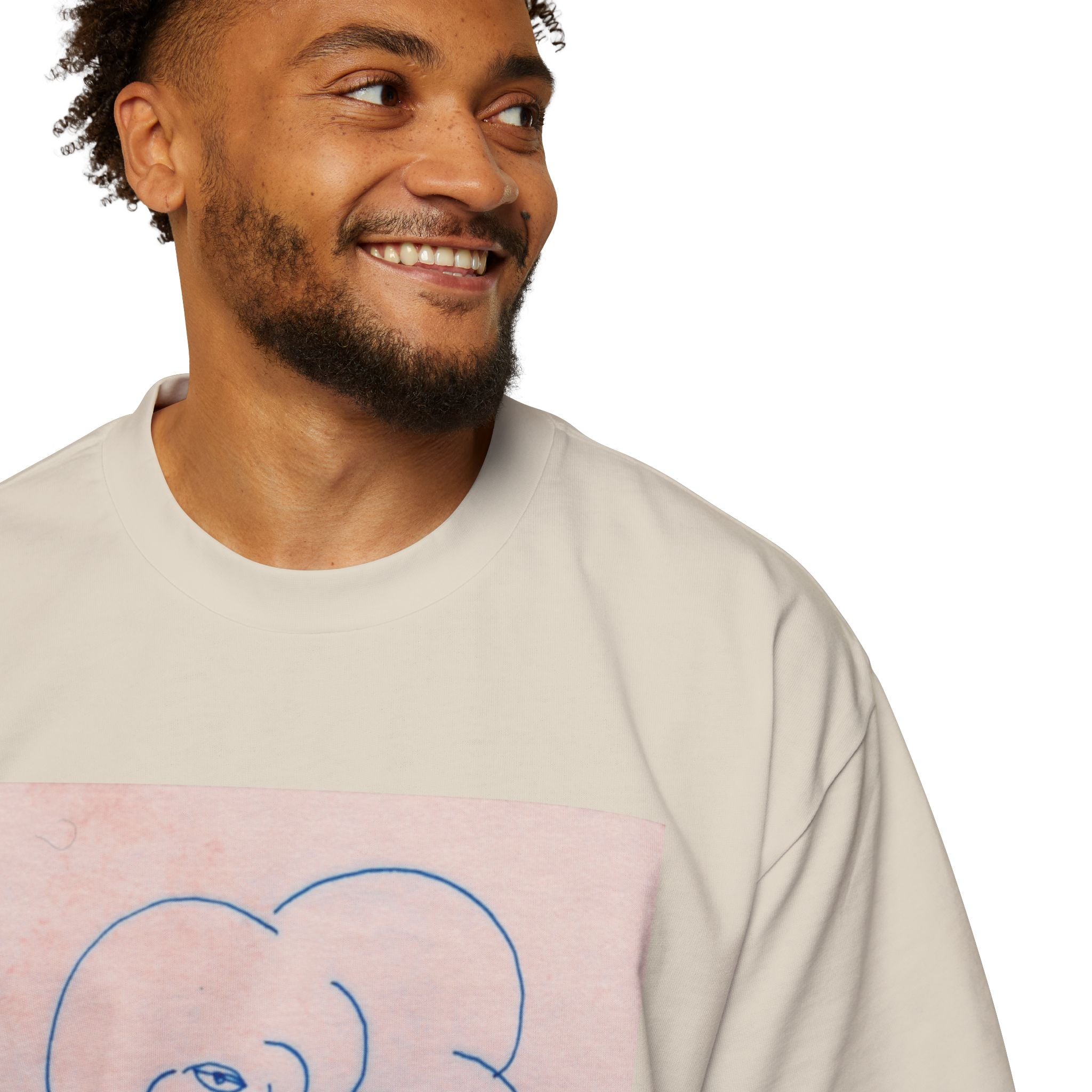 Men's Heavy Oversized Tee - Frequent Daydreams Sketch No.45