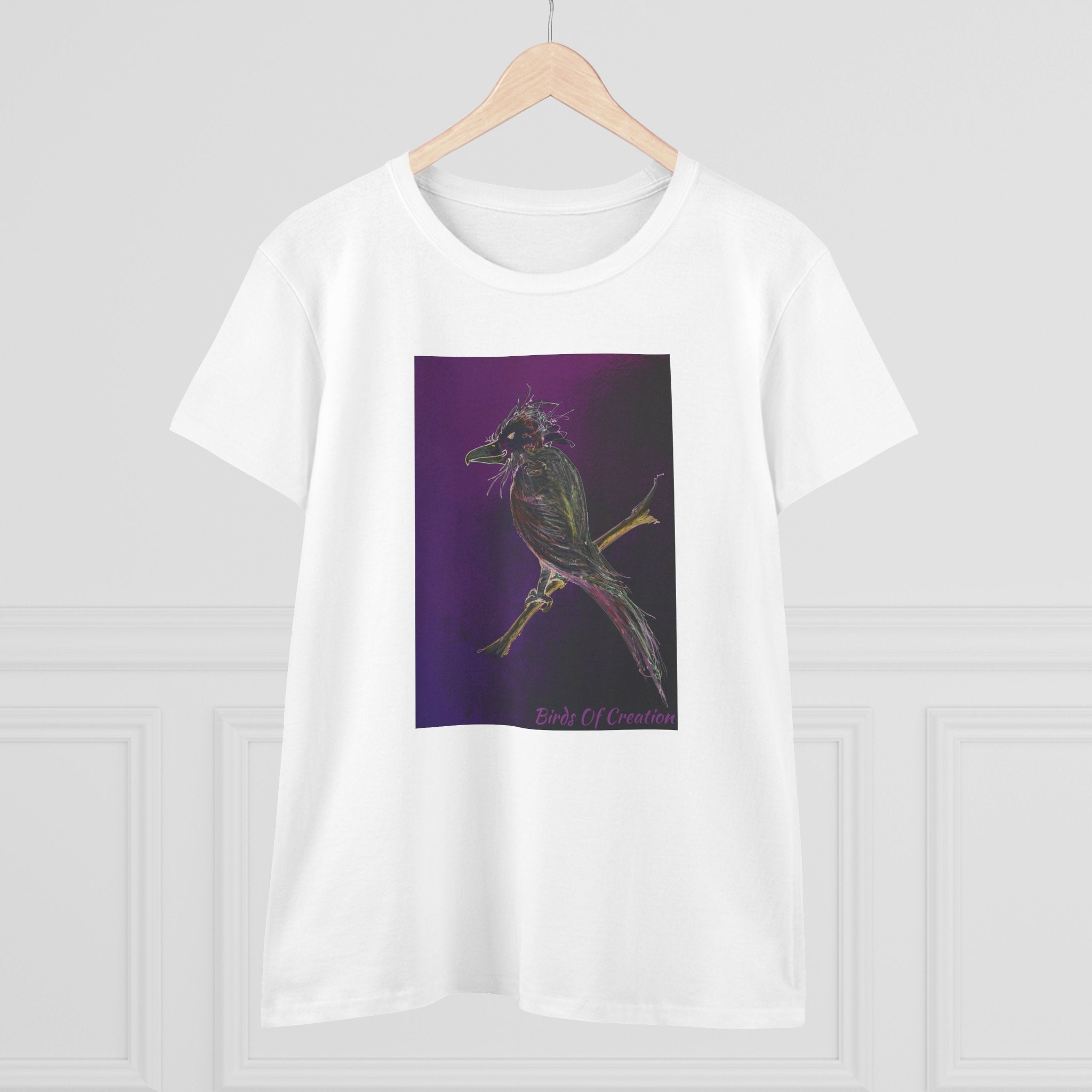 Women's Midweight Cotton Tee - Birds Of Creation No.1