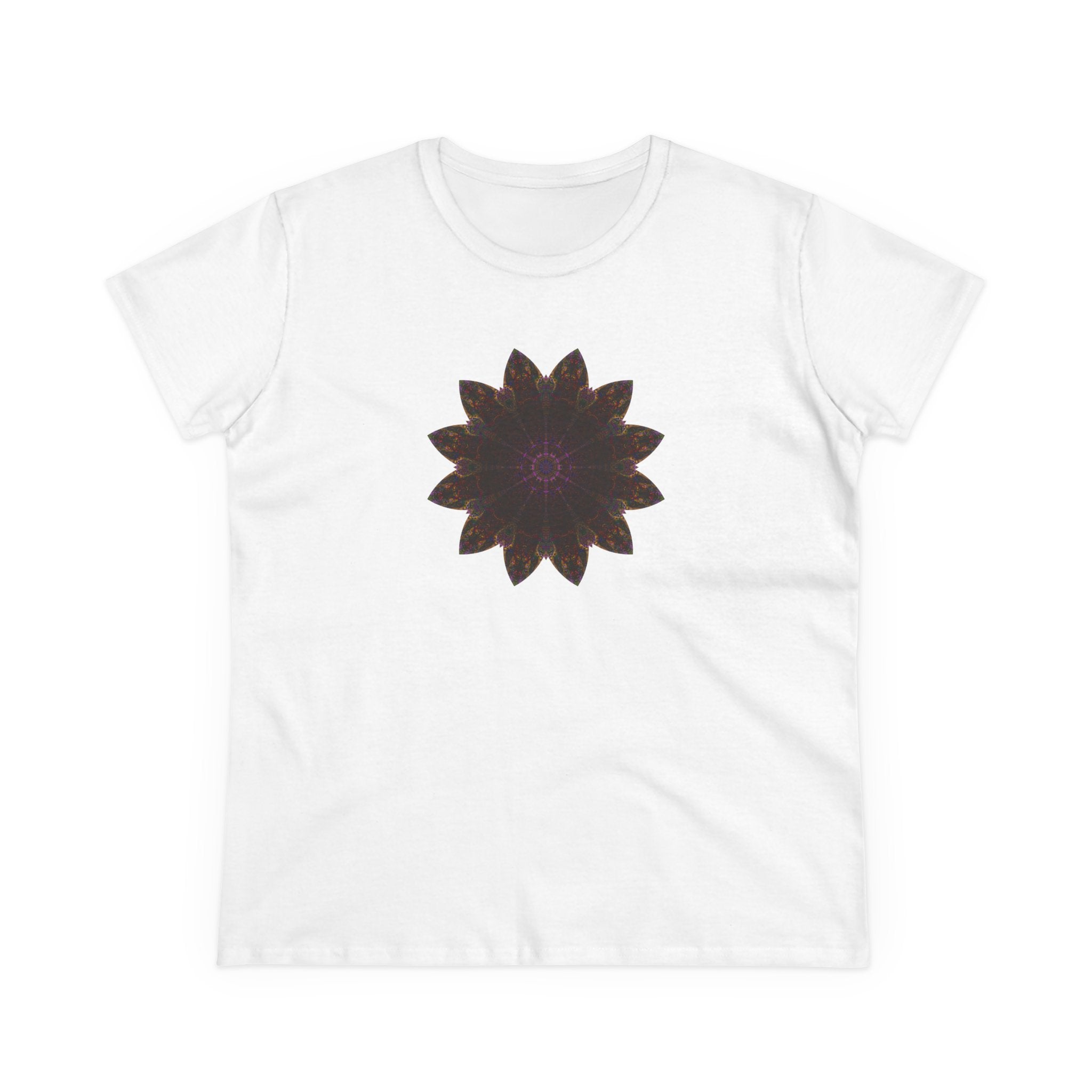 Women's Midweight Cotton Tee - Love Light Mandalas No.12