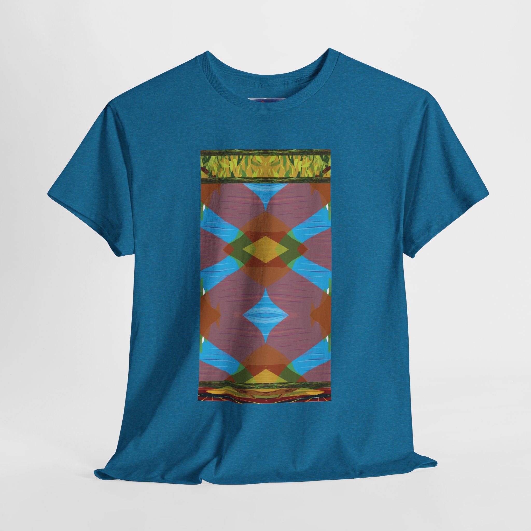 Unisex Heavy Cotton Tee - The Traveller Series (Abstract Autumn)