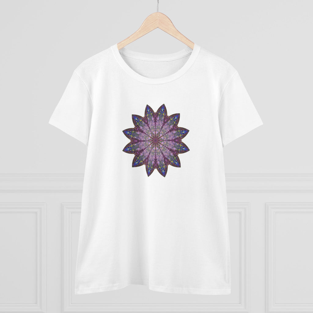 Women's Midweight Cotton Tee - Love Light Mandalas No.17