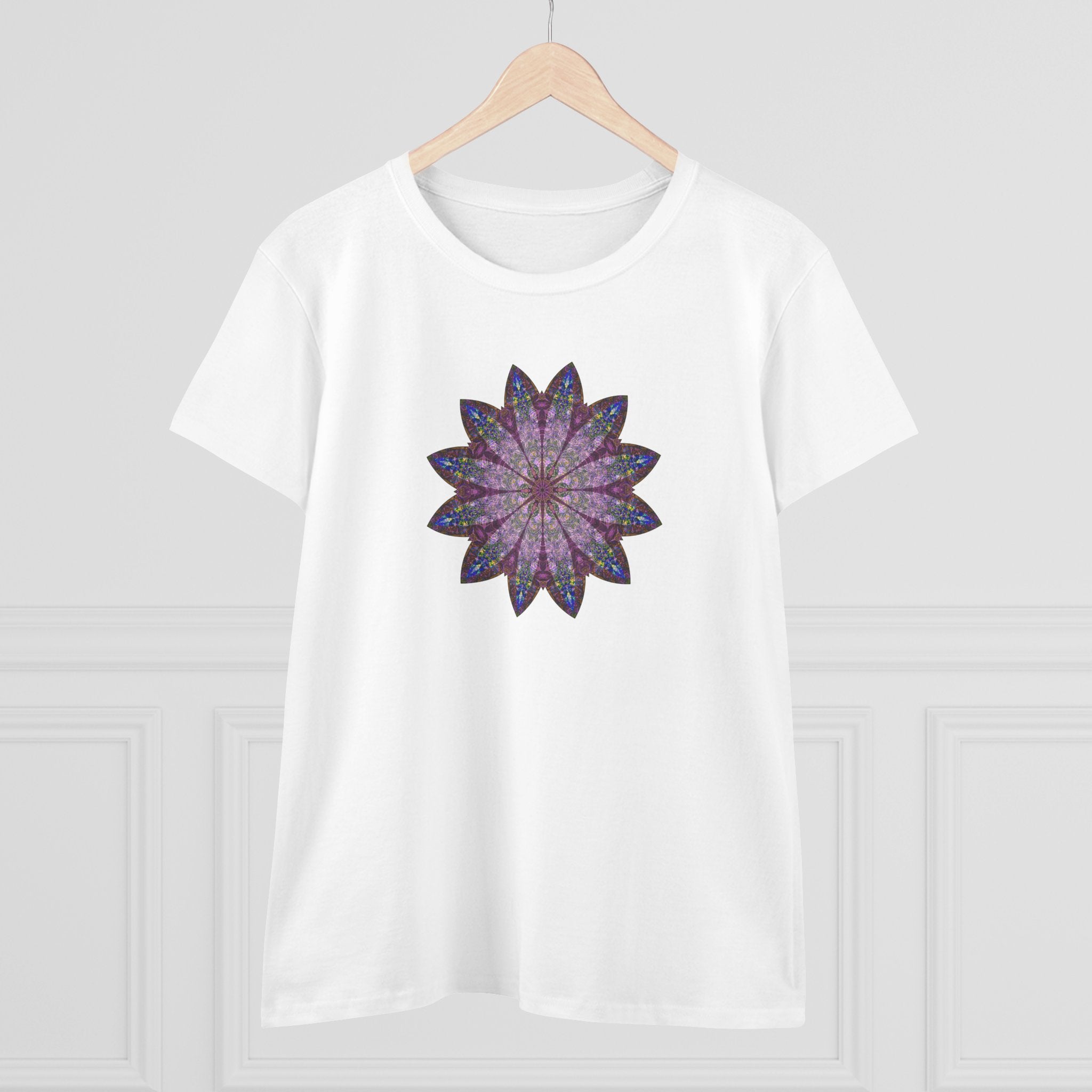 Women's Midweight Cotton Tee - Love Light Mandalas No.17