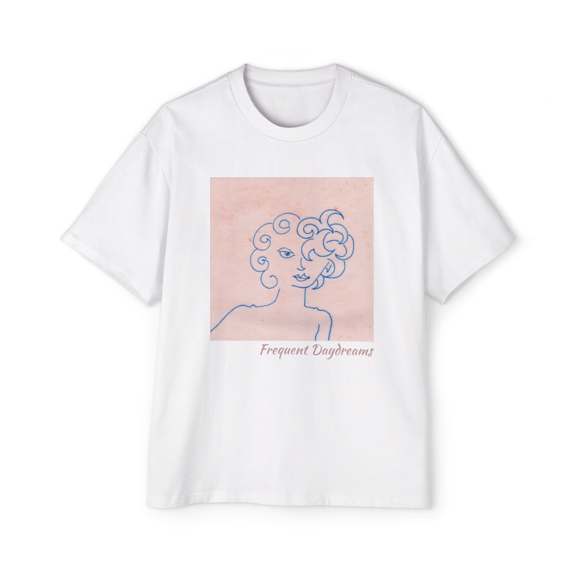 Men's Heavy Oversized Tee - Frequent Daydreams Sketch No.47