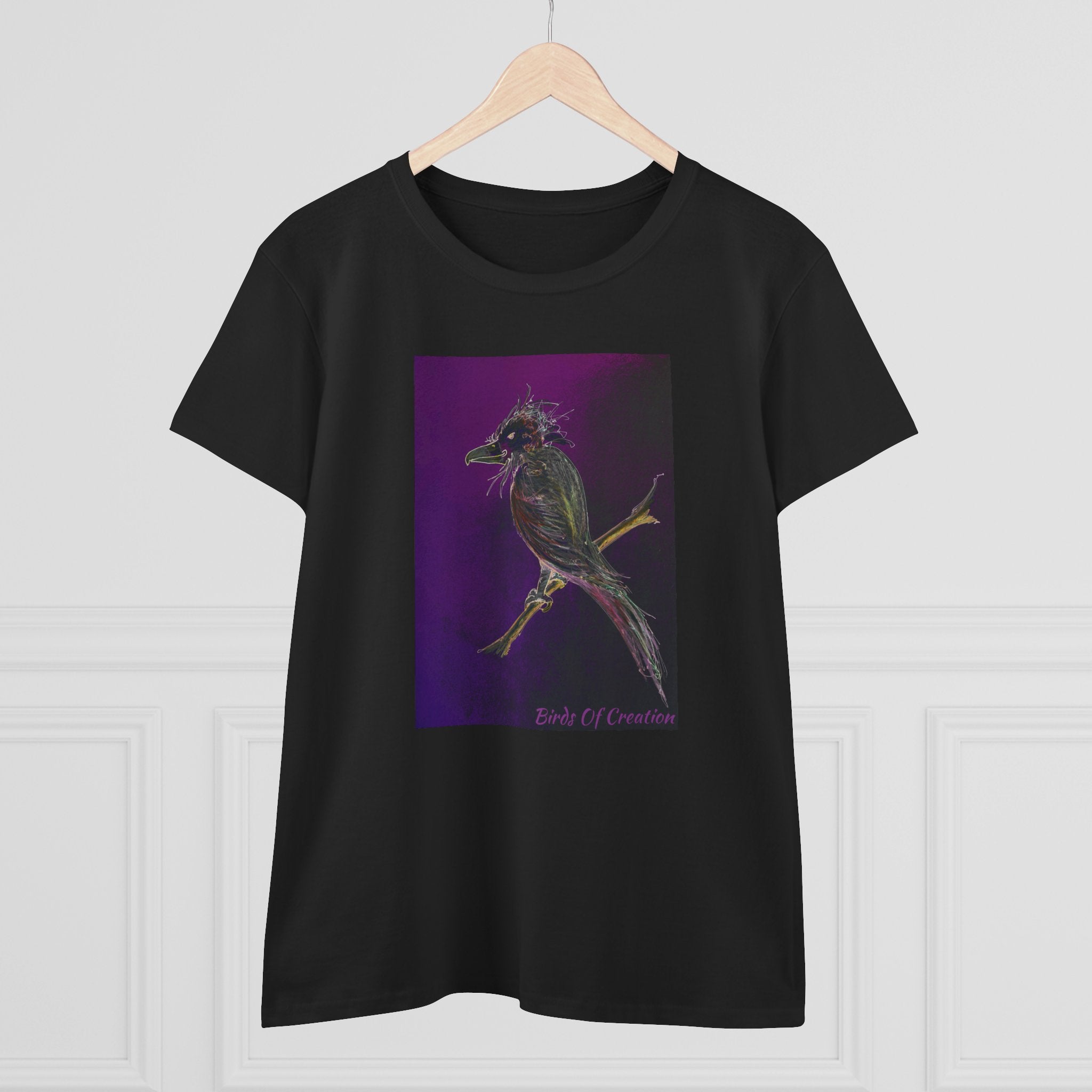 Women's Midweight Cotton Tee - Birds Of Creation No.1
