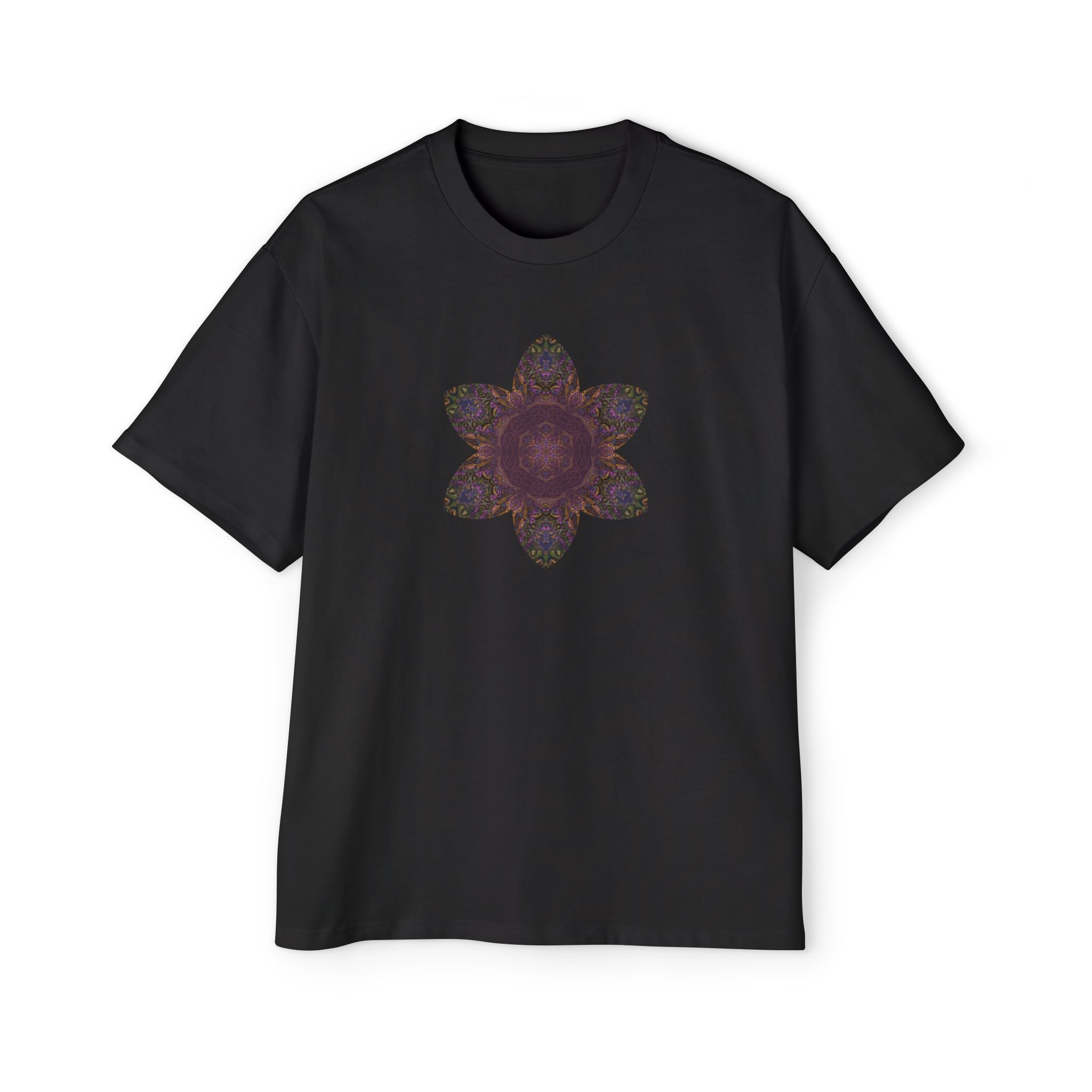 Men's Heavy Oversized Tee - Love Light Mandalas No.3