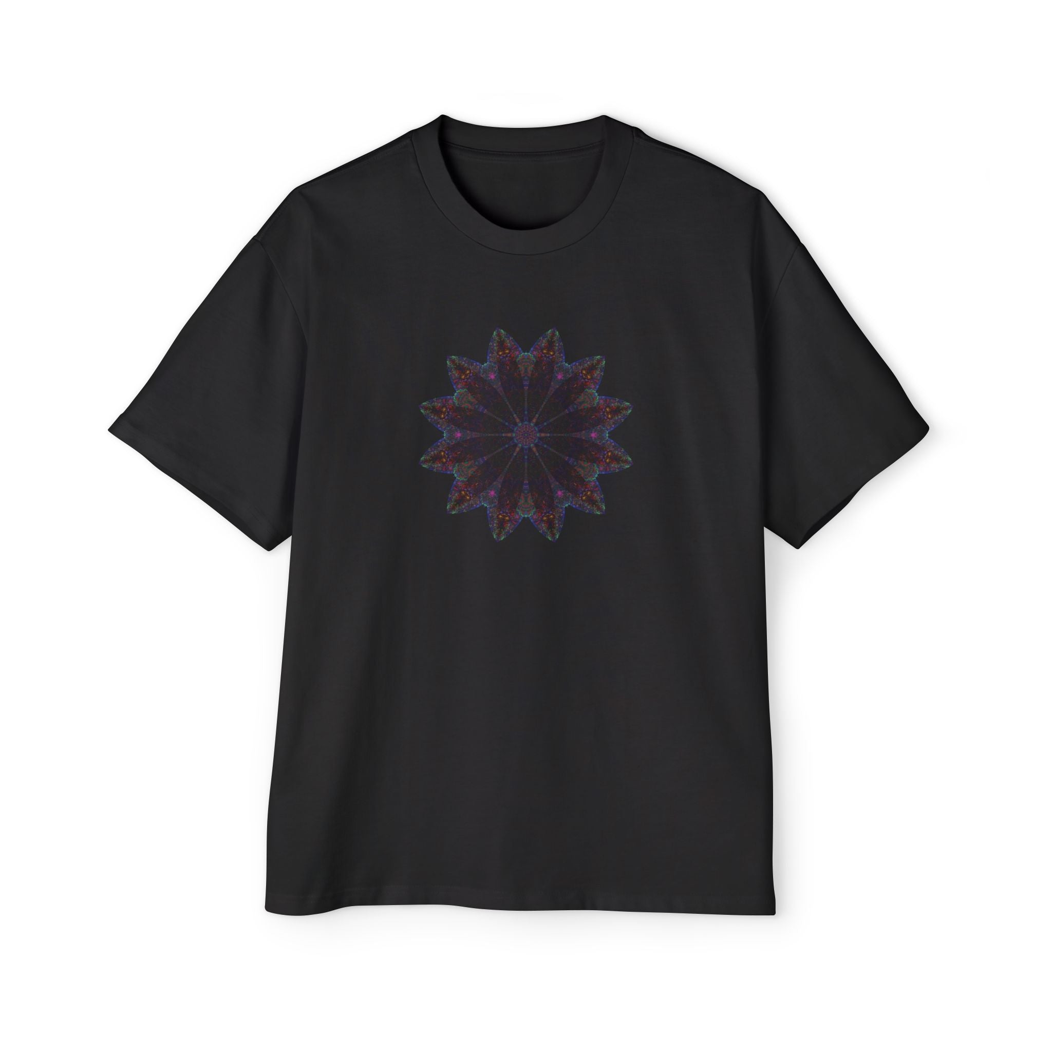 Men's Heavy Oversized Tee - Love Light Mandalas No.25