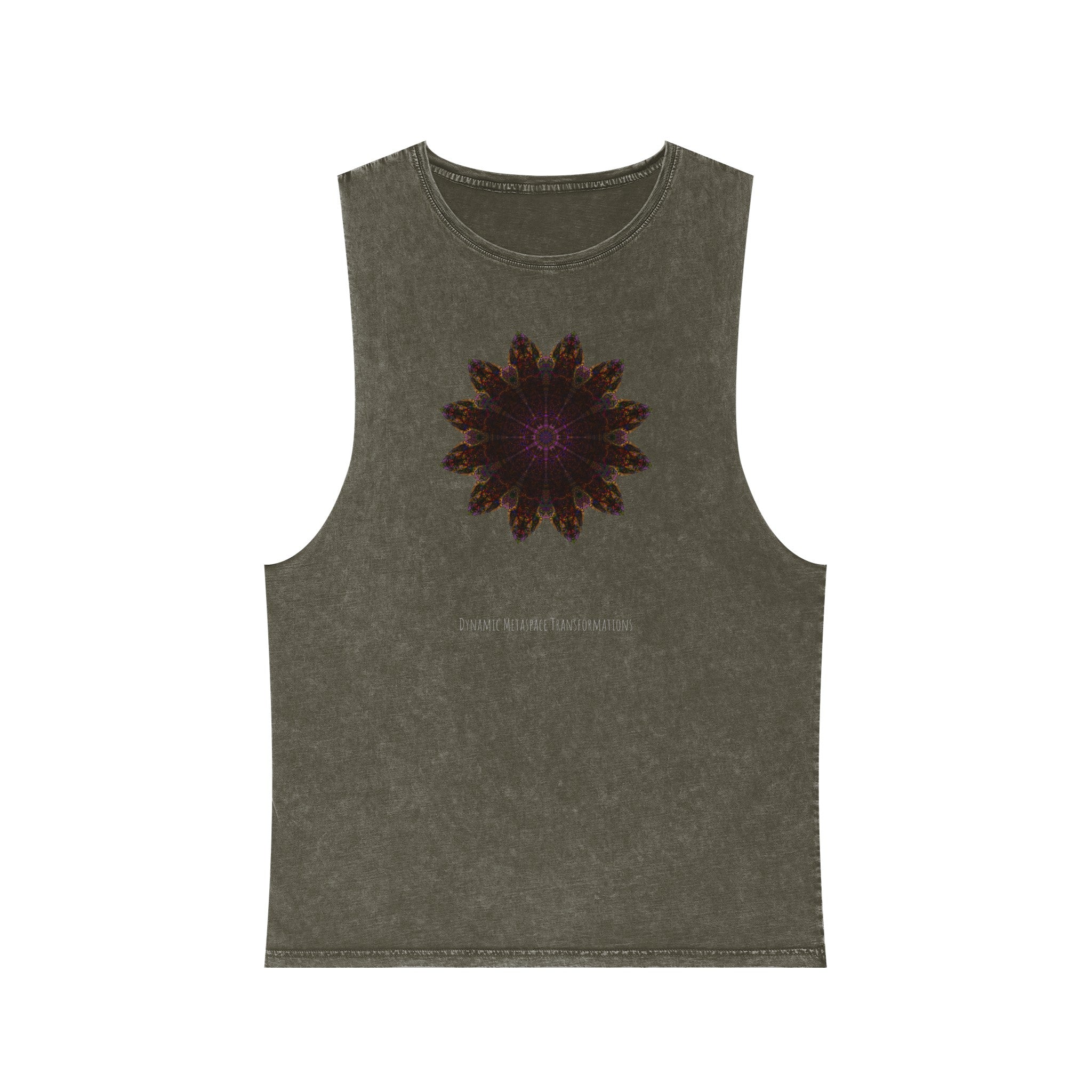 Unisex Stonewash Tank Top - Love Light Mandalas No.12