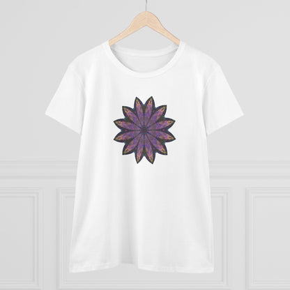 Women's Midweight Cotton Tee - Love Light Mandalas No.24