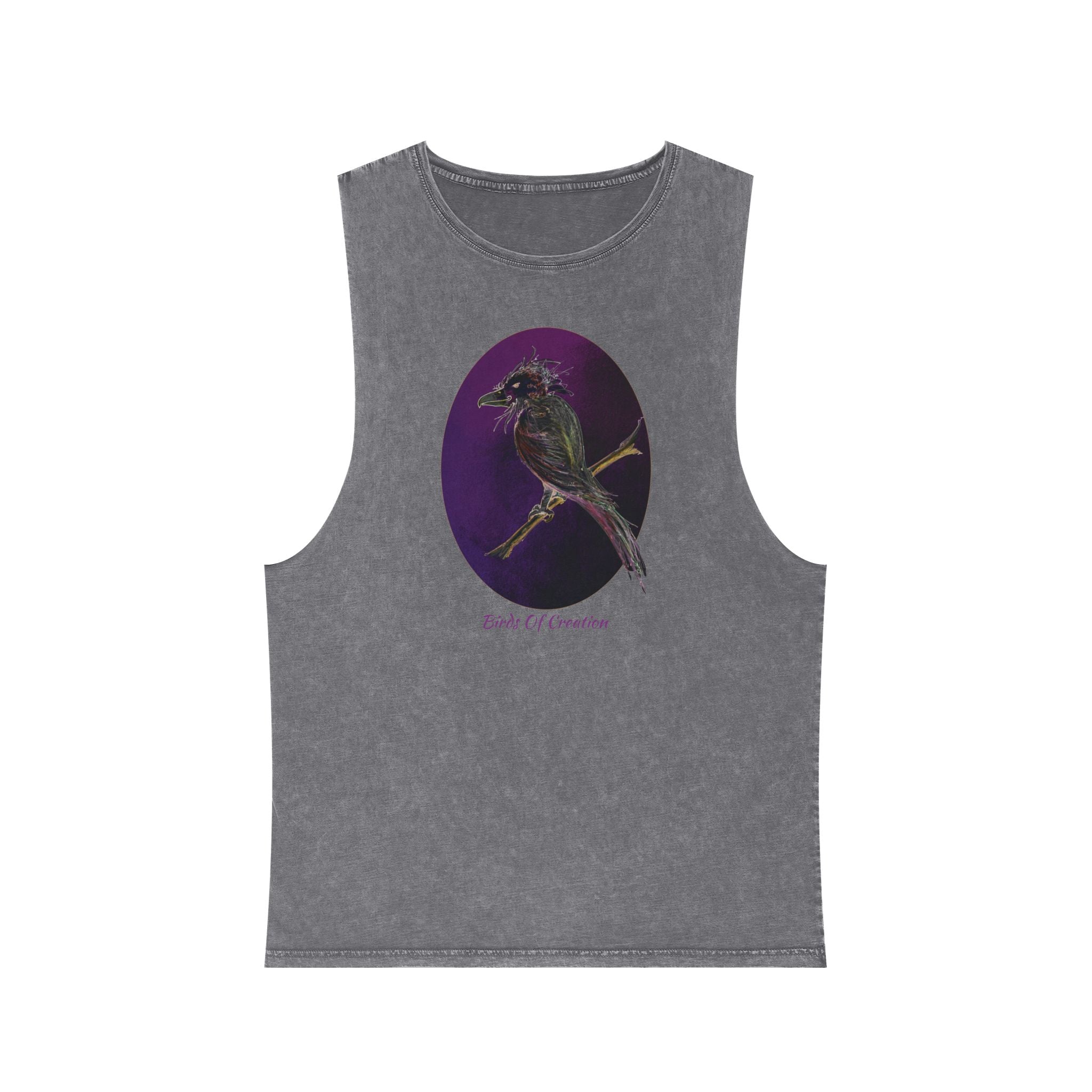 Unisex Stonewash Tank Top - Birds Of Creation No.1a