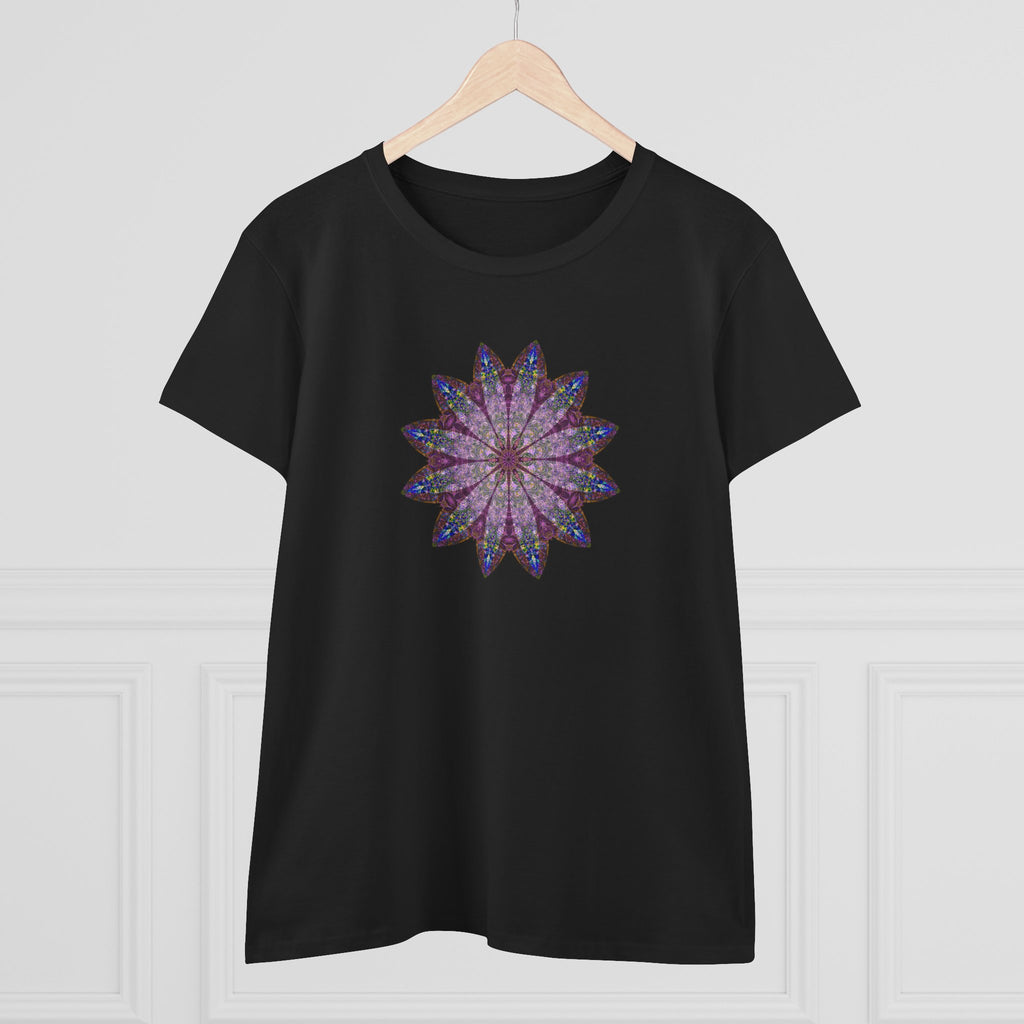 Women's Midweight Cotton Tee - Love Light Mandalas No.17