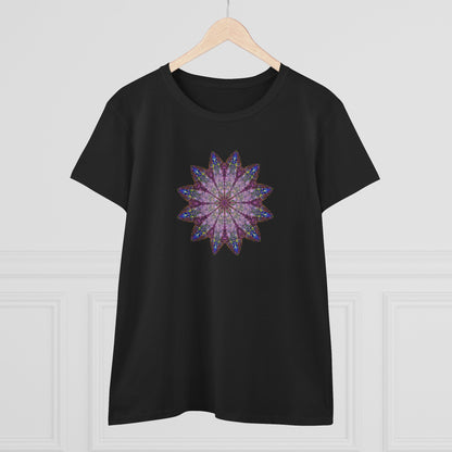 Women's Midweight Cotton Tee - Love Light Mandalas No.17