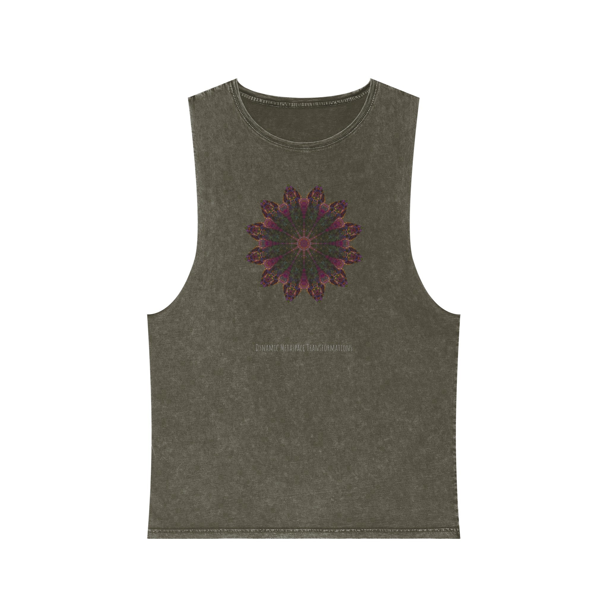 Unisex Stonewash Tank Top - Love Light Mandalas No.7