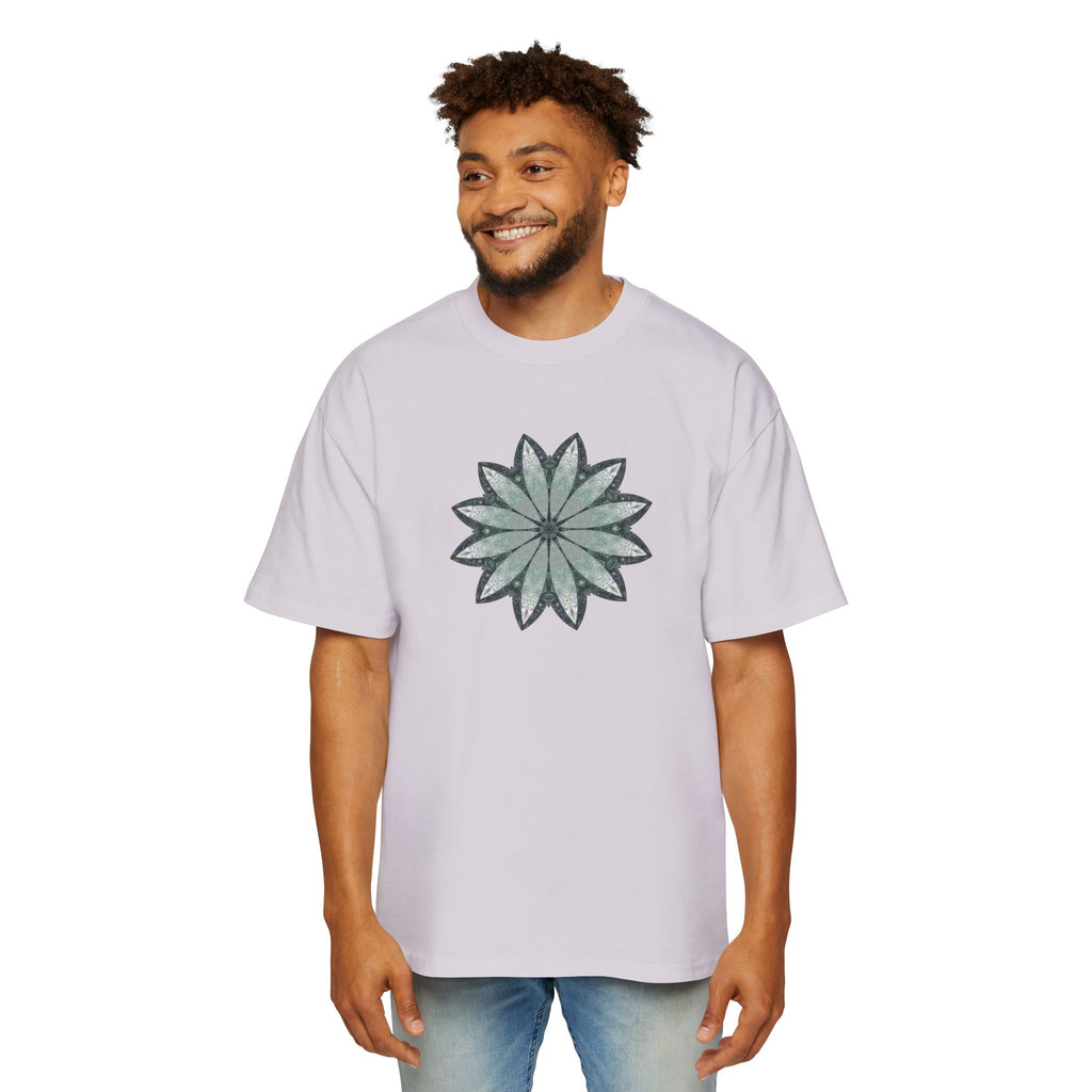 Men's Heavy Oversized Tee - Love Light Mandalas No.22