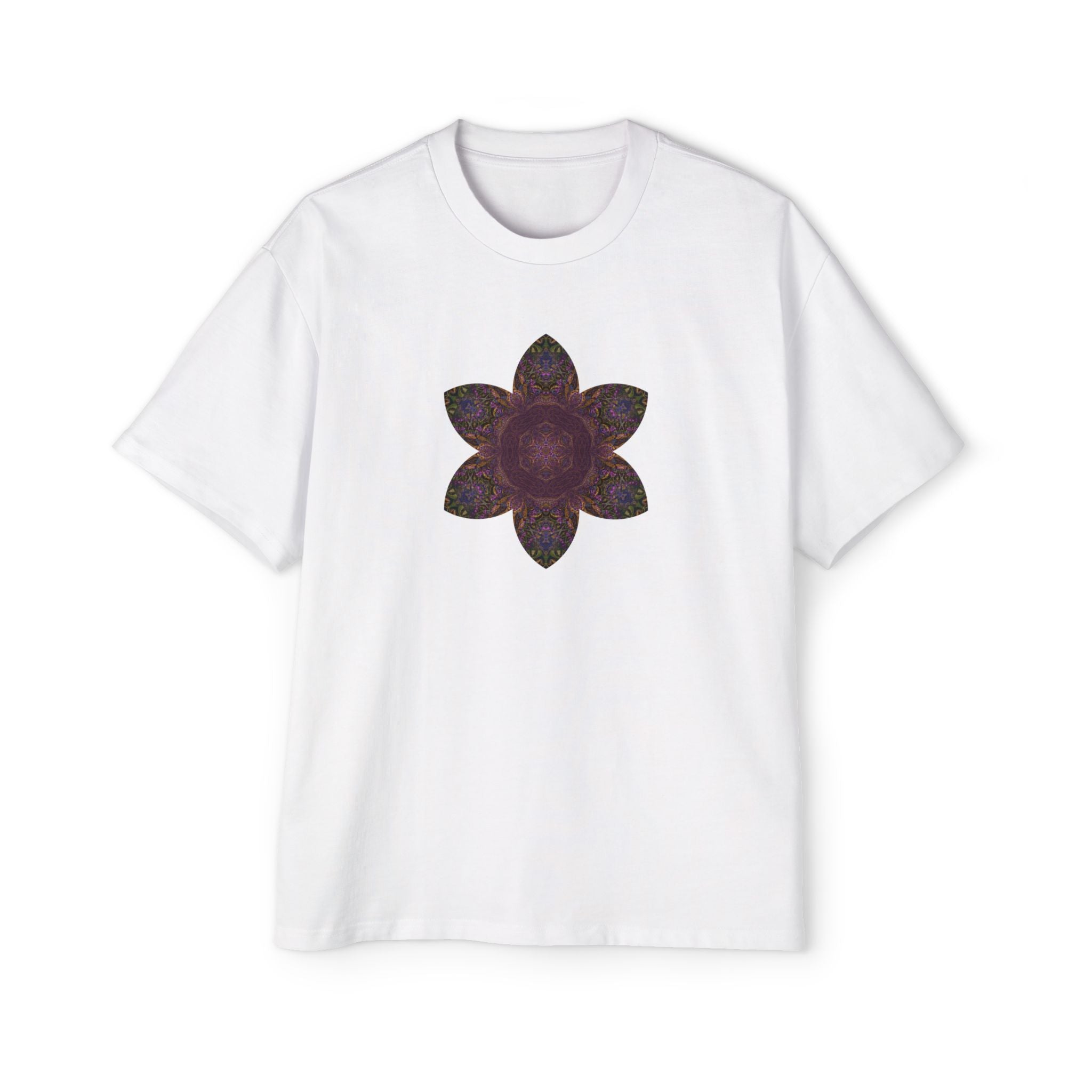 Men's Heavy Oversized Tee - Love Light Mandalas No.3