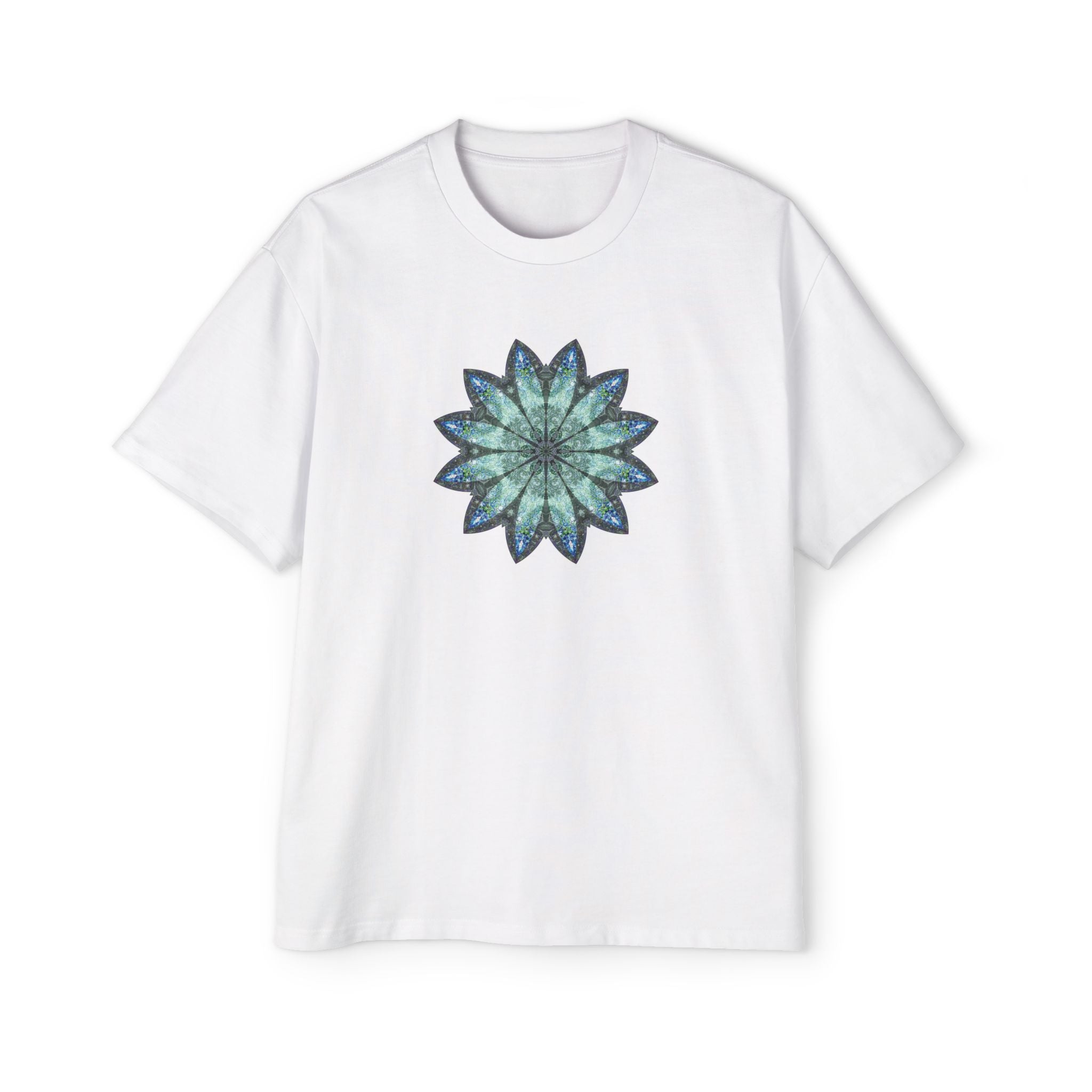 Men's Heavy Oversized Tee - Love Light Mandalas No.20
